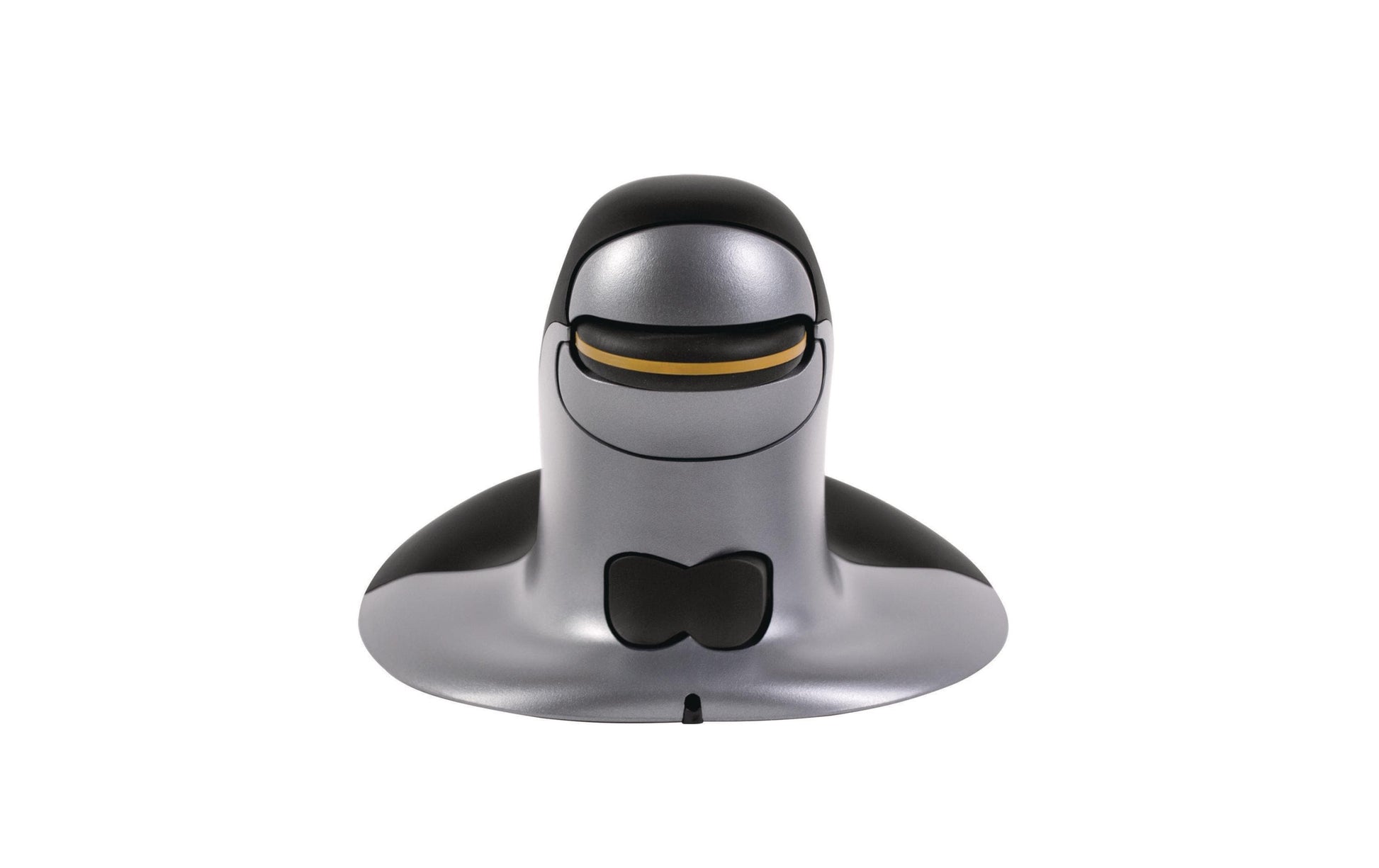 Fellowes Penguin Ergonomische Maus – kabellos, USB-A, beidhändig, gelenkschonend, BioCote-Schutz, schwarz/silber
