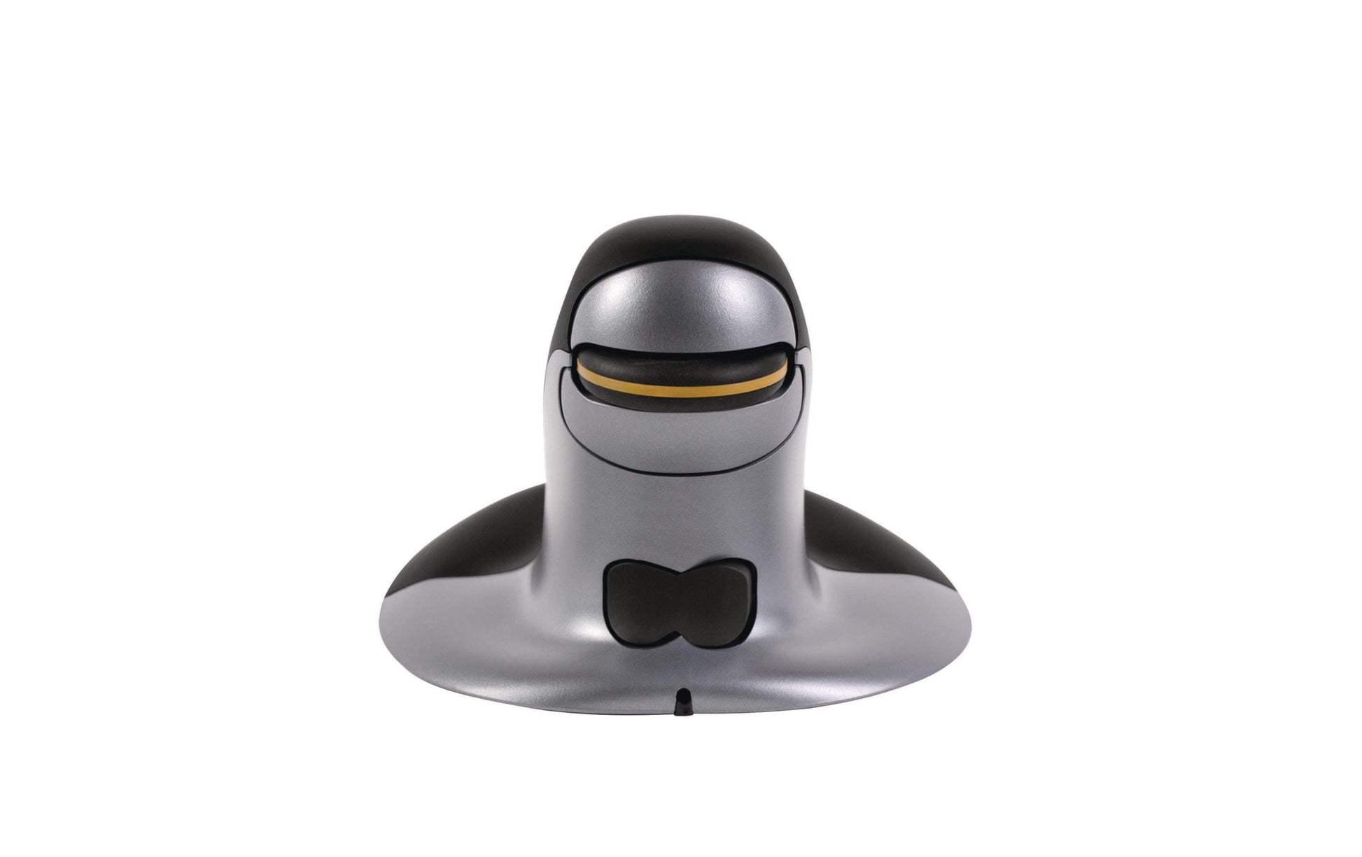 Fellowes Penguin S Ergonomische Maus – kabellos, beidhändig, vertikal, antimikrobieller Schutz, schwarz/silber