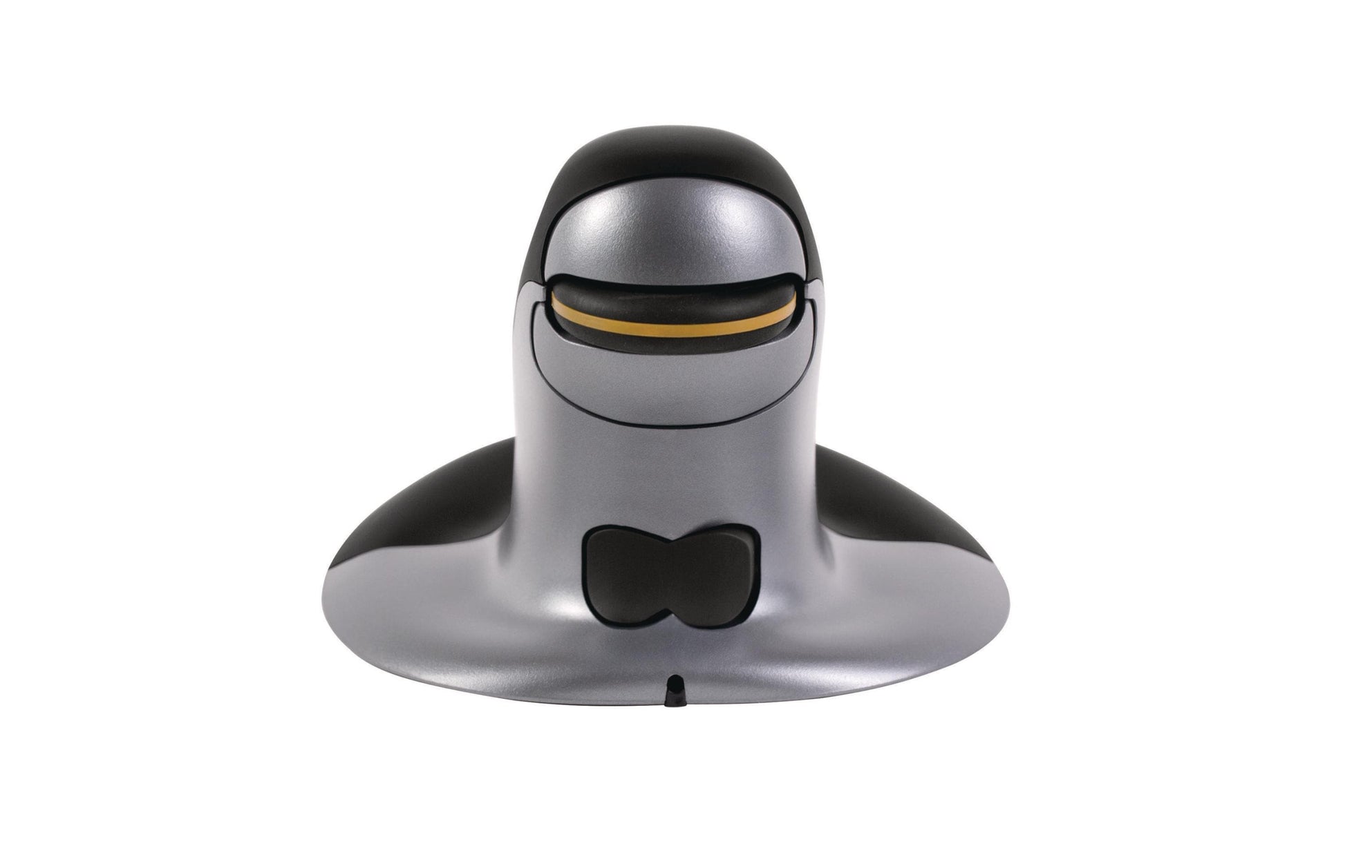 Fellowes Penguin Ergonomische Maus – kabellos, beidhändig, gelenkschonend, BioCote Schutz, schwarz/silber