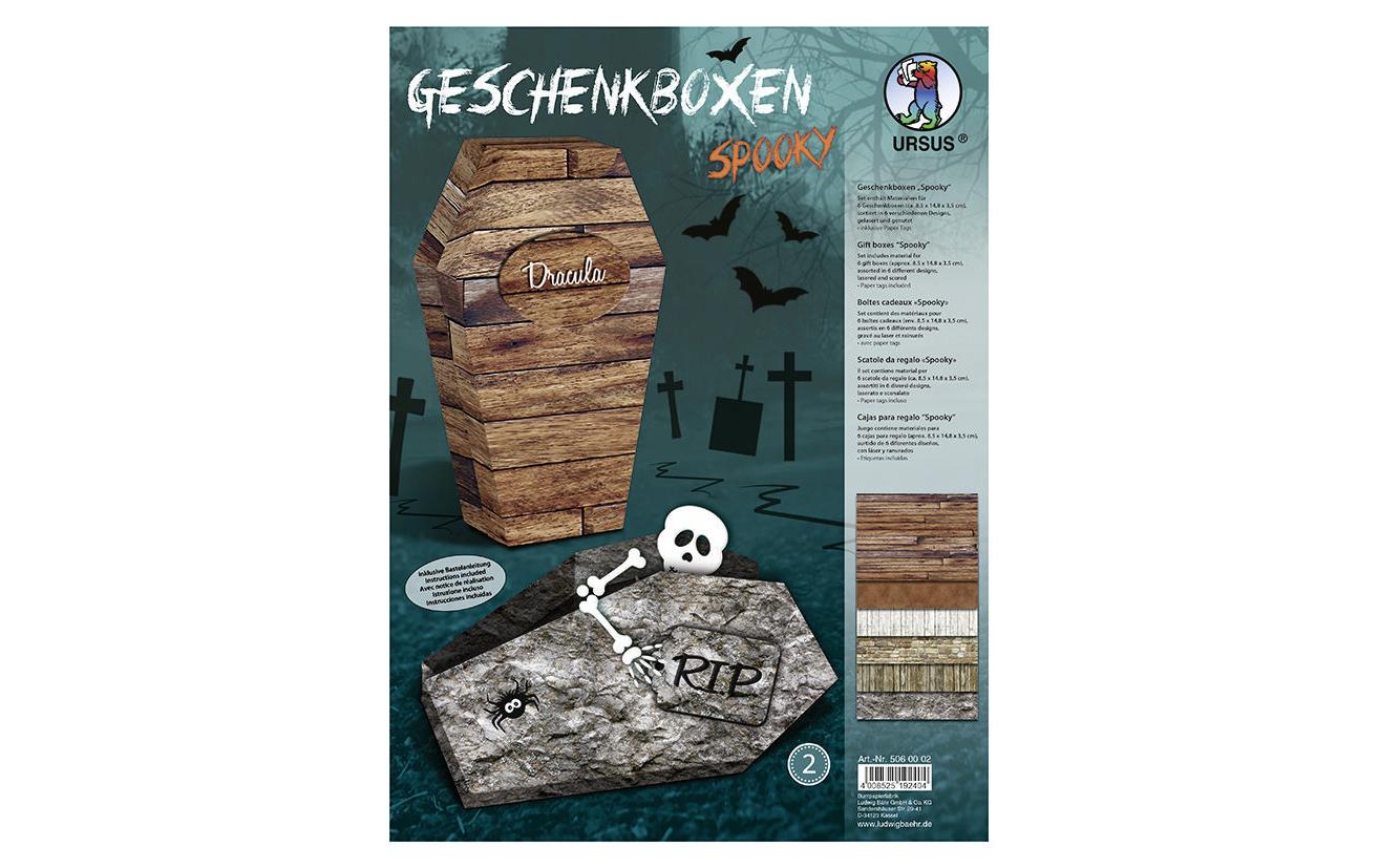 URSUS Geschenkbox Spooky Karton, Muster, mehrfarbig – 85 × 35 × 148 mm – 6 Stk. – Halloween