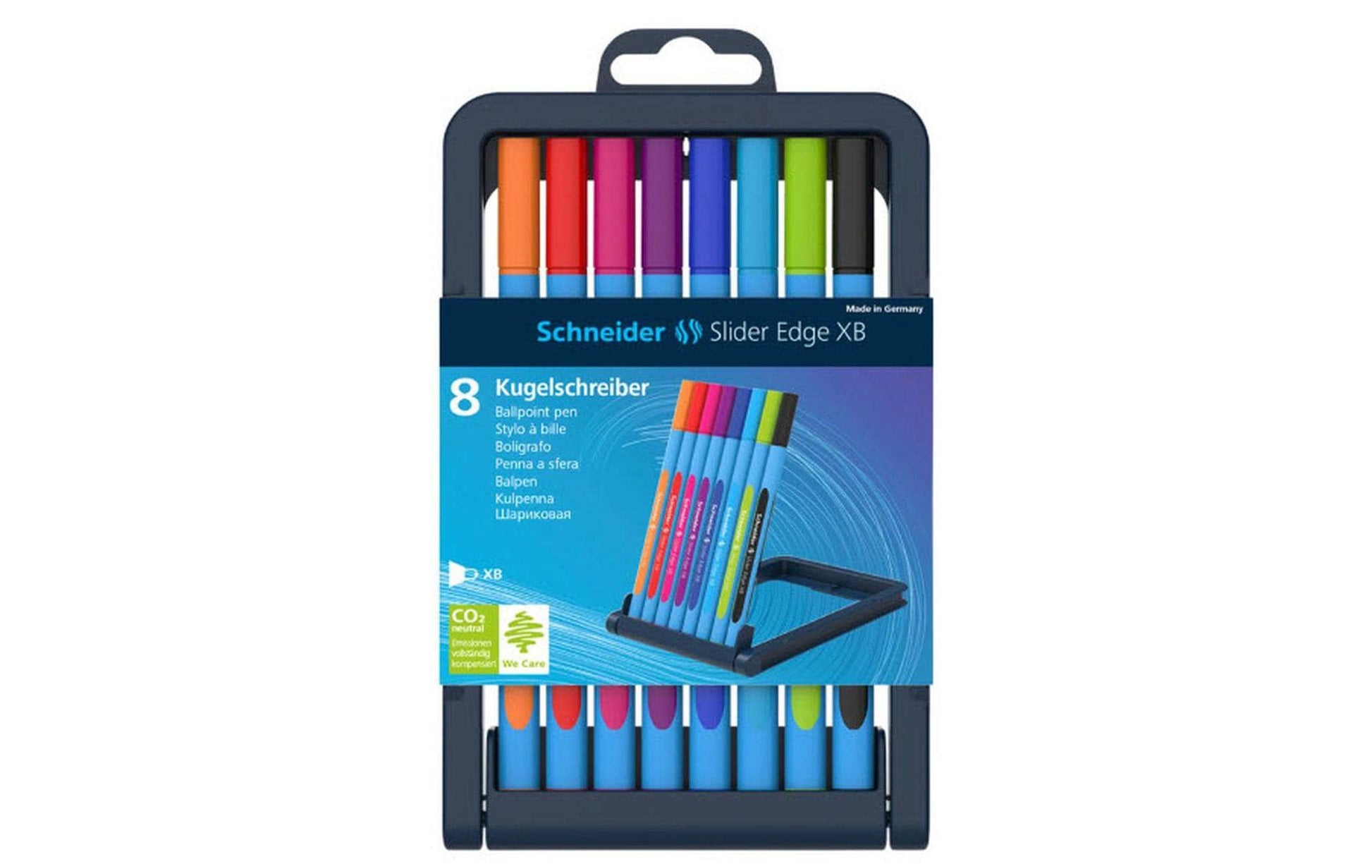 Schneider Schreibgeräte Slider Edge Kugelschreiber – 8er Etui, Mehrfarbig, Deckel, Kunststoff