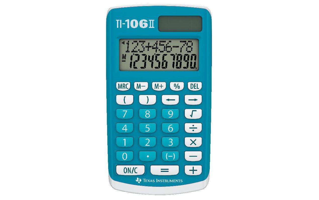 Texas Instruments Taschenrechner TI-106II – Solar/Batterie – Blau