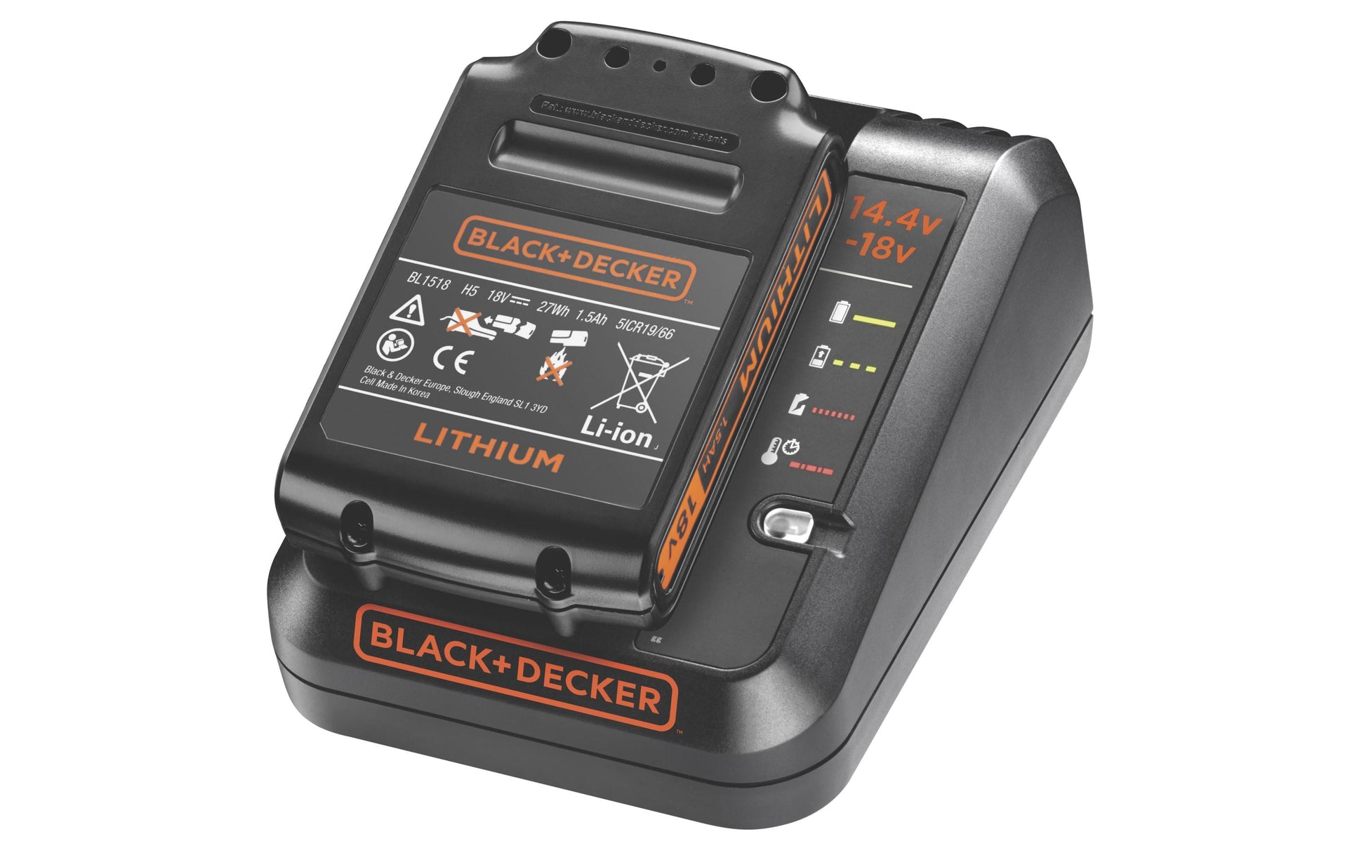 Black & Decker BLACK+DECKER Akku 18 V 1,5 Ah (27 Wh) – 1 Stk – für BLACK+DECKER 18 V POWERCONNECT