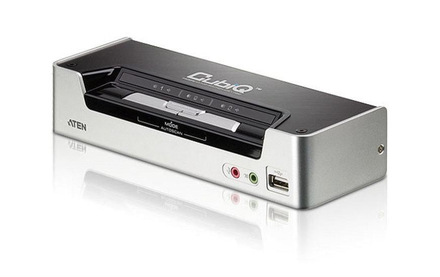 ATEN CS1792 HDMI KVM Switch 2-Port – Kabel inklusive, Schwarz, Silber
