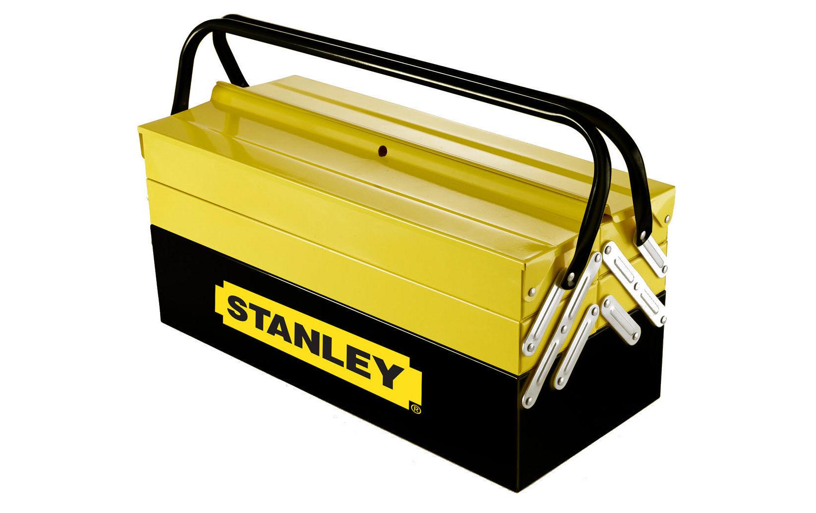 Stanley Werkzeugkasten, 210 × 450 × 210 mm, Metall, schwarz, mit Tragegriff