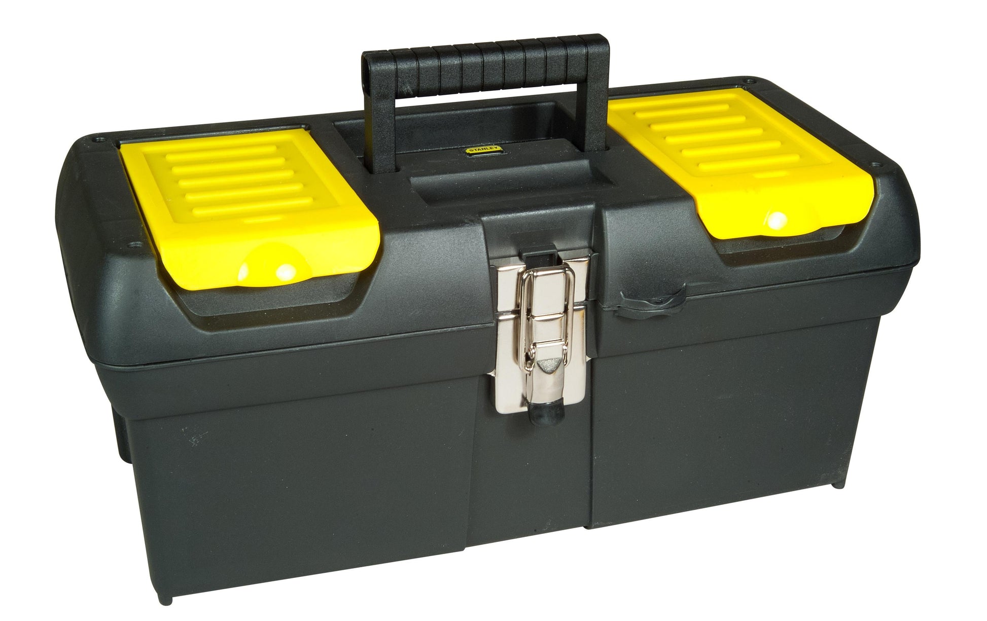 Stanley Werkzeugbox – leer, abschliessbar, Deckel, Tragegriff, 2 Fächer, schwarz, B 410 × H 200 × T 190 mm