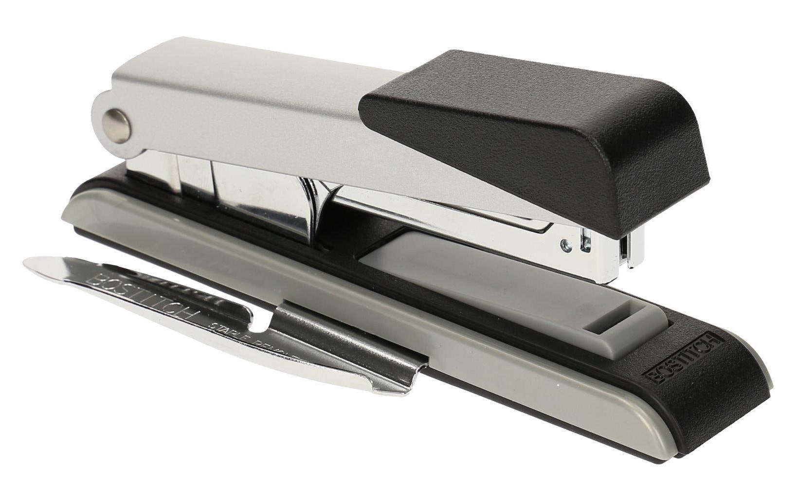 Bostitch B8 Hefter, 26 Blatt, Flat-Clinch, Heftklammerentferner, Einlegetiefe 65 mm, Schwarz, verchromt