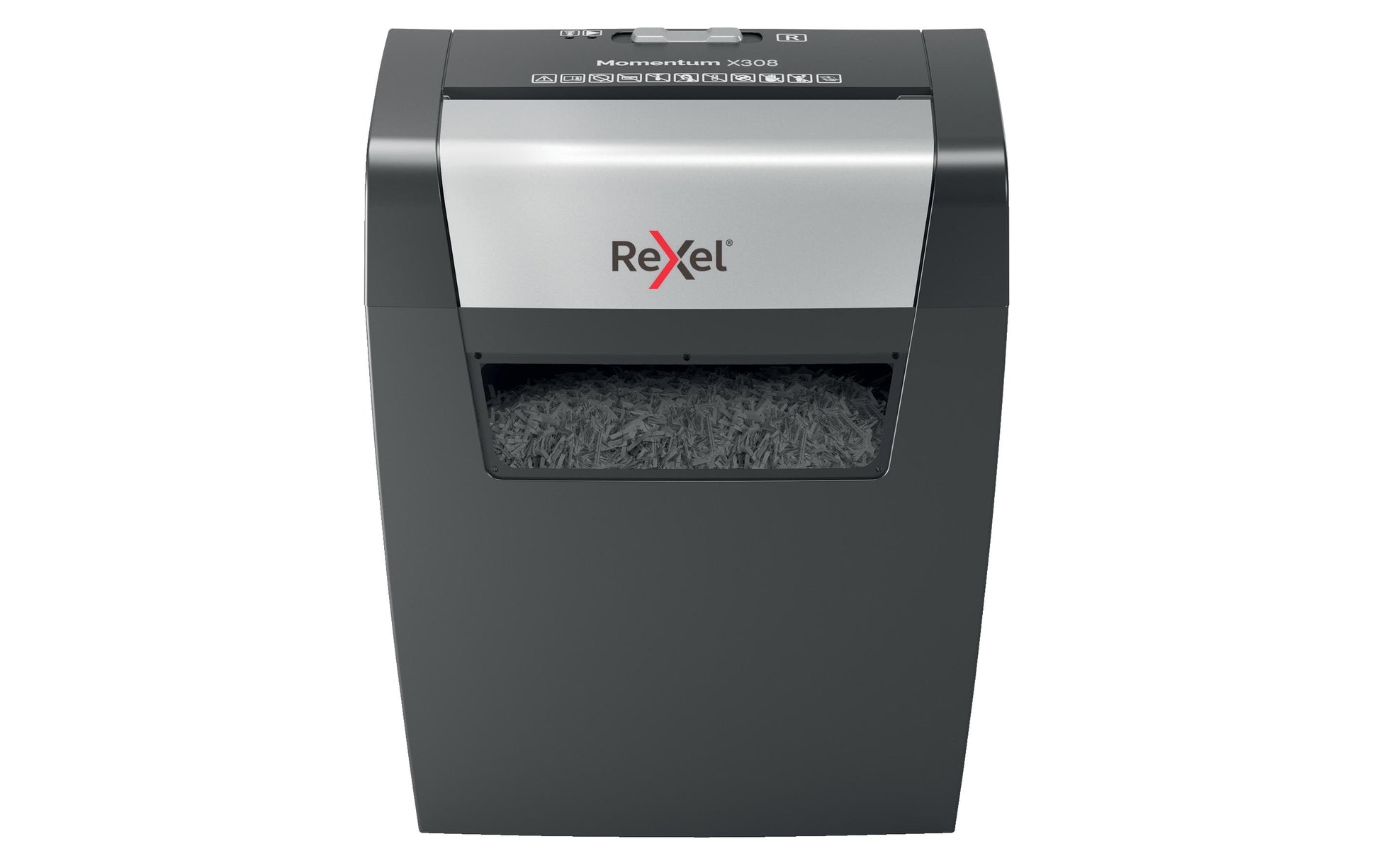Rexel Momentum X308 – Aktenvernichter, DIN P-3, Partikelschnitt 5 × 42 mm, 8 Blatt, 15 l, A4