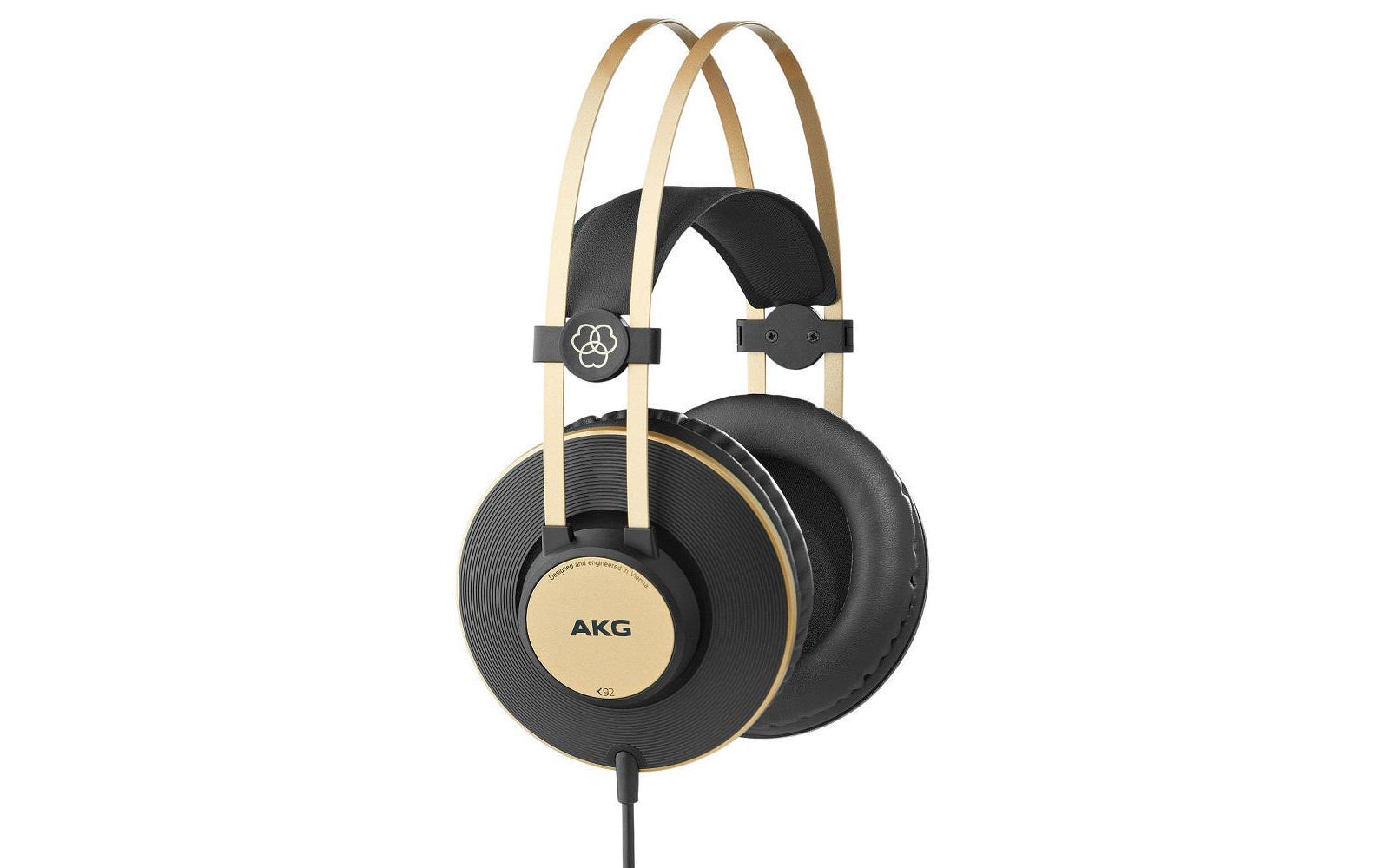 AKG K92 Over-Ear Kopfhörer – Kabel, 3,5 mm Klinke + 6,35 mm Adapter, Schwarz