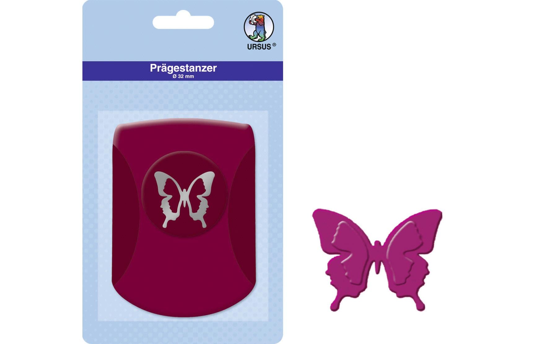 URSUS Motivstanzer Schmetterling, Ø 32 mm, pink, 1 Stück