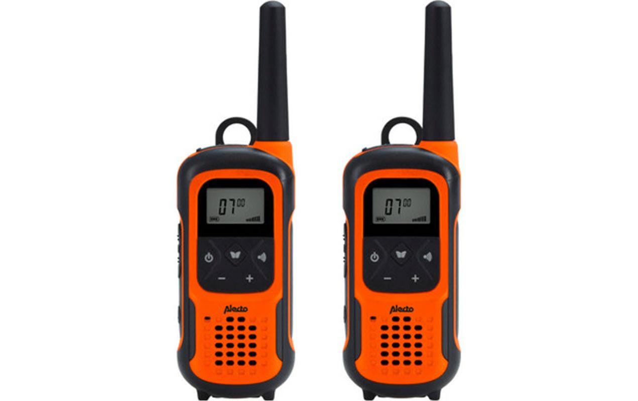 Alecto FR-300OE – Funkgerät, MURS, 16 Kanäle, 10 km Reichweite, IPX7, Schwarz, Orange