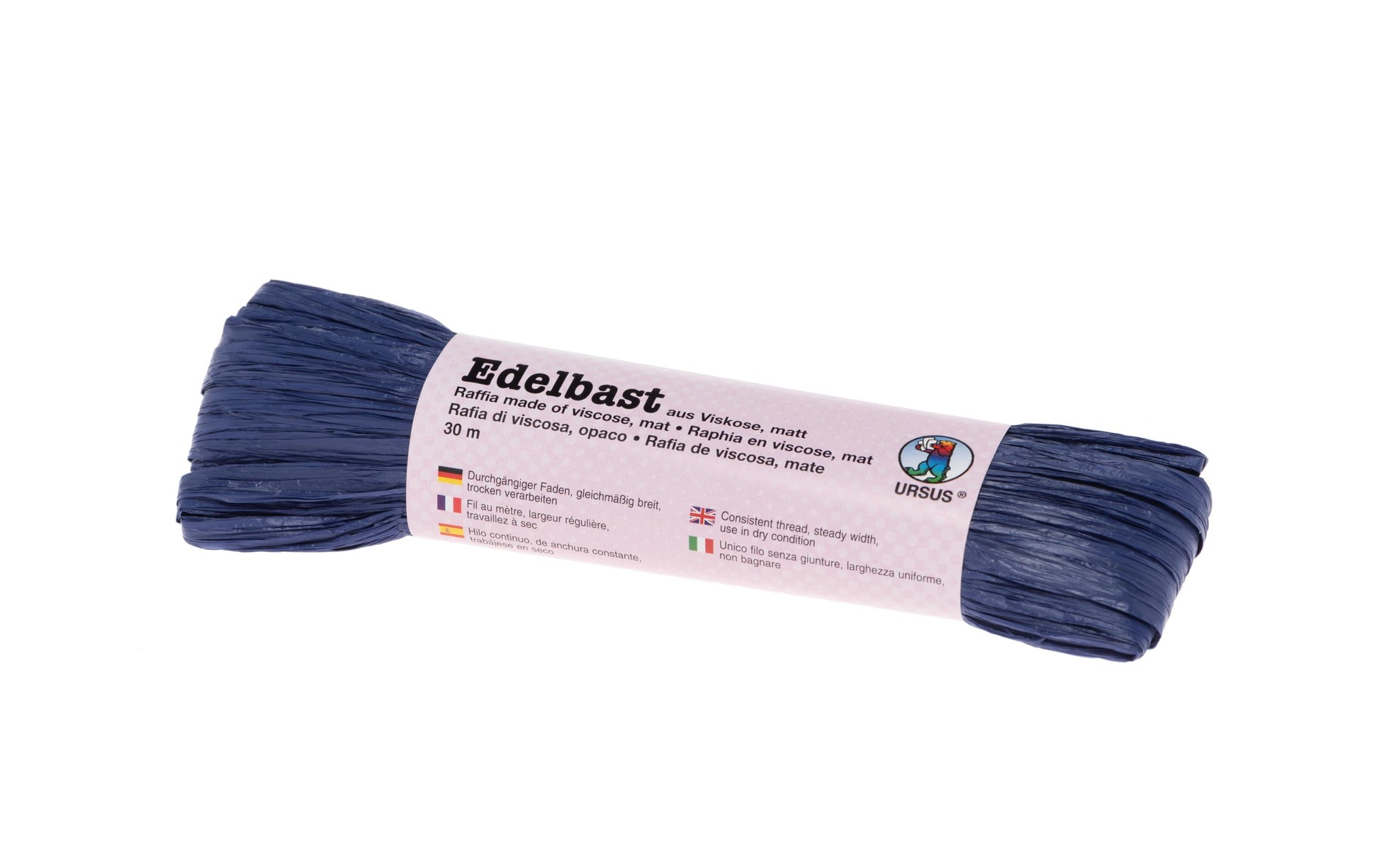 URSUS Bastband (Edelbast), Viskose, Dunkelblau, 30 m, 1 Stk.