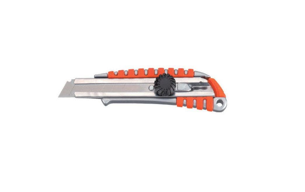 MAUL Cutter Profi Plus – Abbrechmesser 18 mm, Einziehbar, Zinkgehäuse, Schwarz
