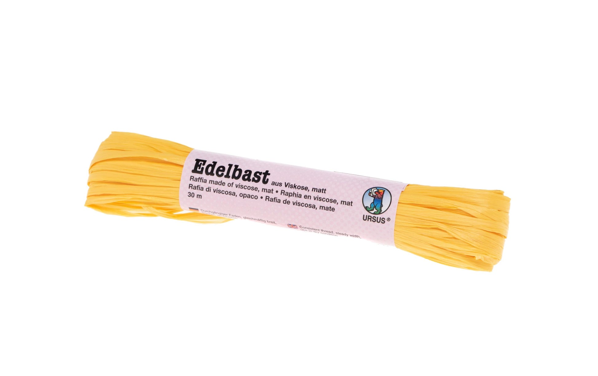 URSUS Bastband (Papierbast), Viskose, Gelb, 30 m, 1 Stk., 6510015