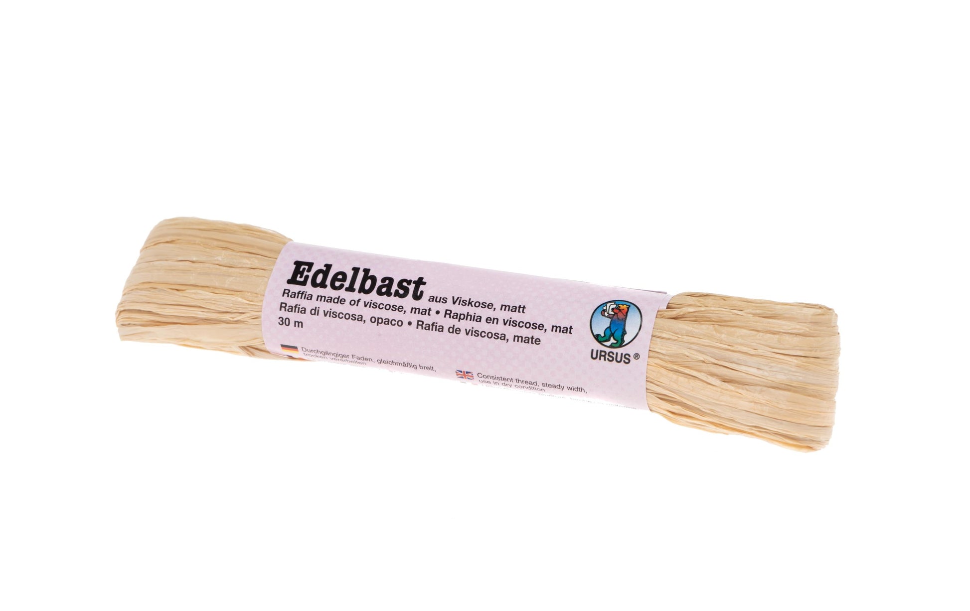 URSUS Bastband (Papierbast), Viskose, Beige, 30 m, 1 Stk.