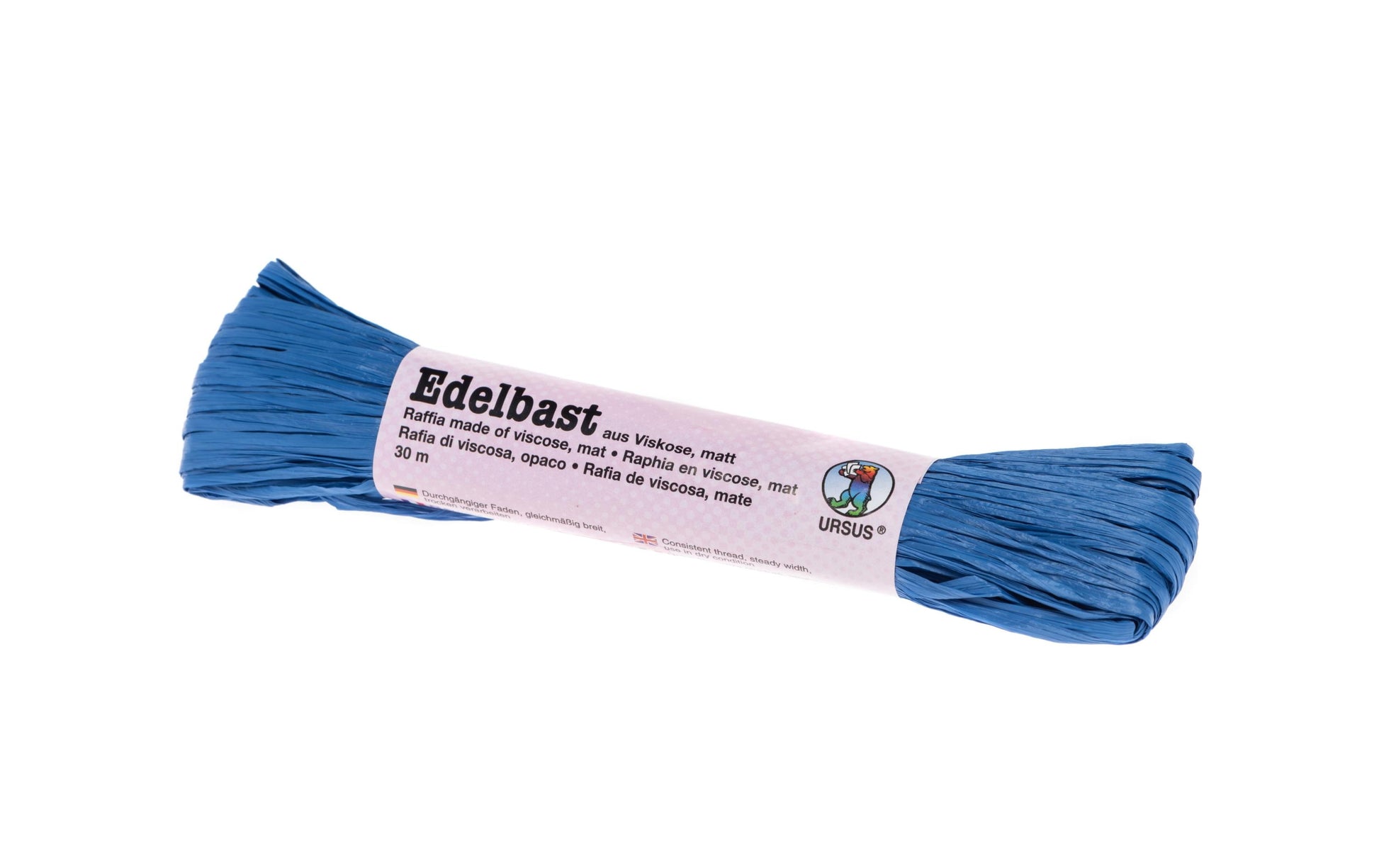 URSUS Bastband (Papierbast), Viskose, Blau, Matt, 30 m, 1 Stk.