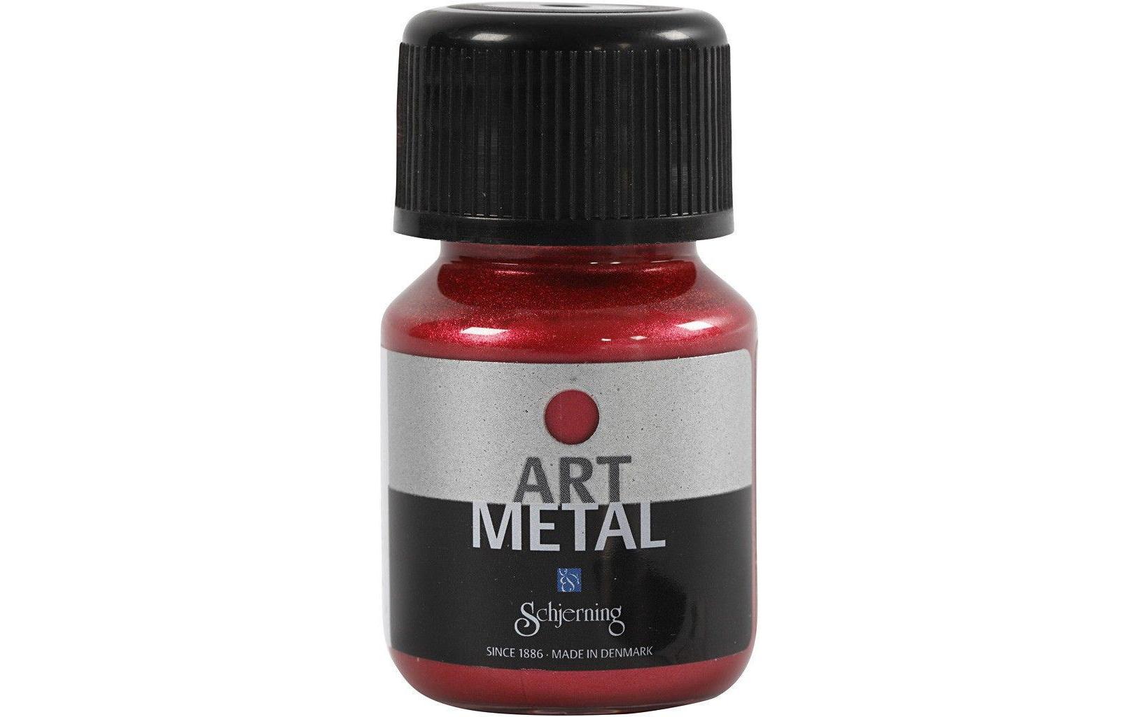 Schjerning Metallic-Farbe – Rot, metallic, deckend – 30 ml – für fast alle Oberflächen