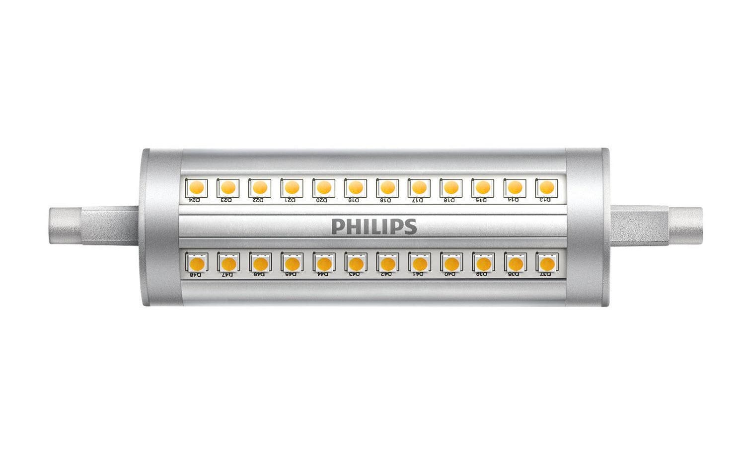 Philips Leuchtmittel R7s Stabform 118 mm – 2000 lm, 14 W, Neutralweiss 4000 K, dimmbar – 1 Stk., Grau – CorePro