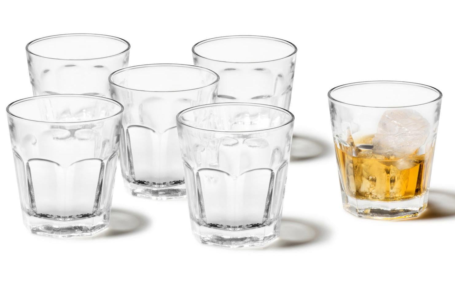 LEONARDO Whiskybecher Rock – 6er Set, 250 ml, Ø 8,5 cm, Kalk-Natron-Glas, Transparent, spülmaschinenfest