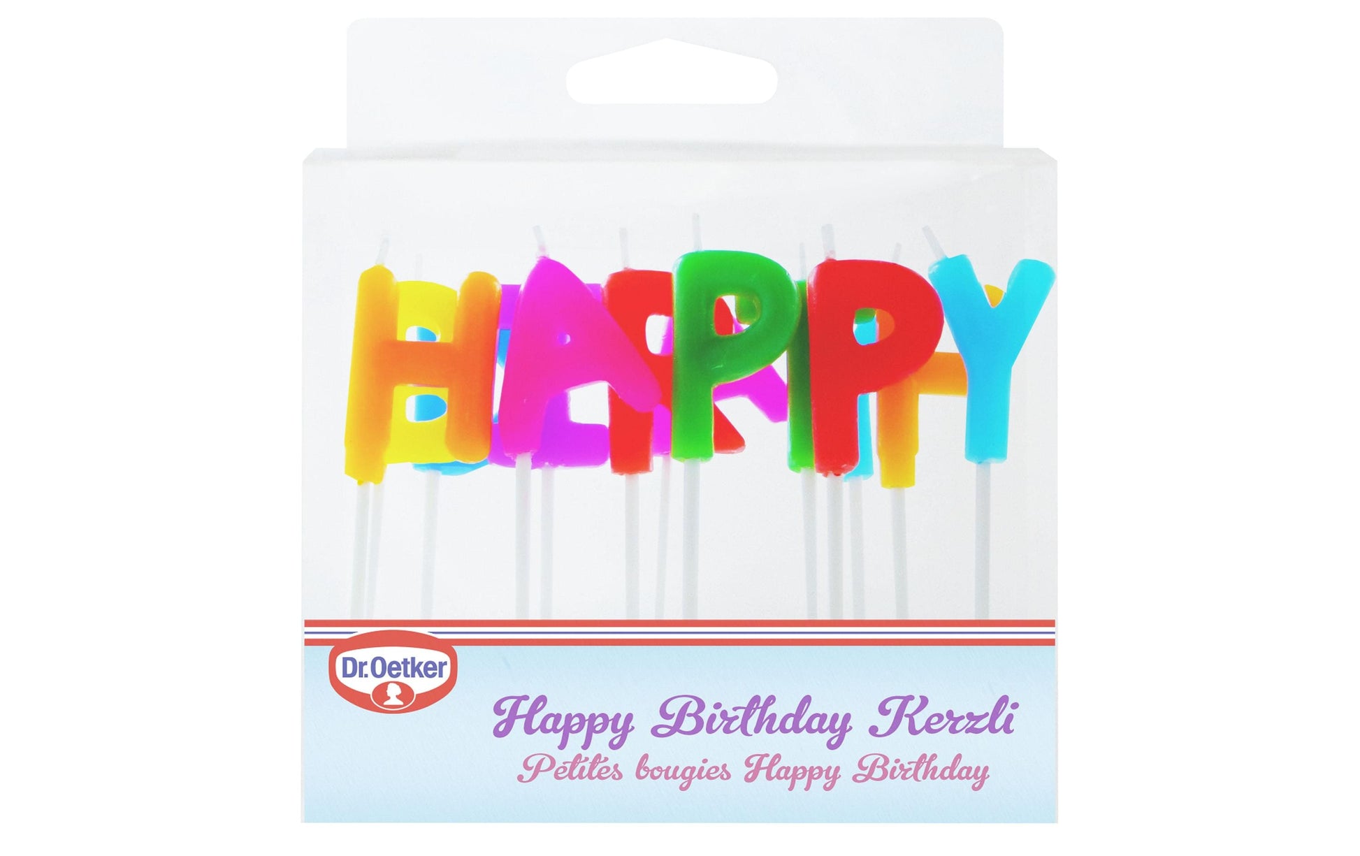 Dr. Oetker Geburtstagskerzen Happy Birthday – mehrfarbig – 13 Stk