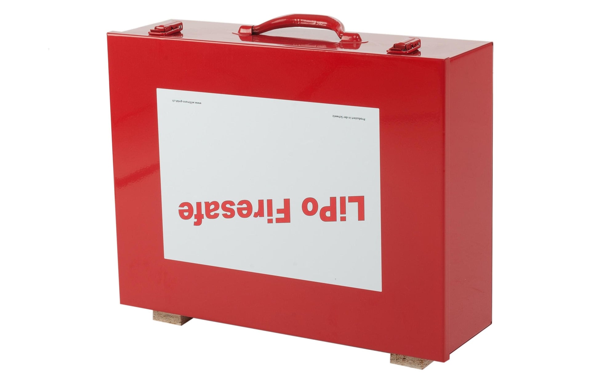 Willimann LiPo Firesafe Typ 02 Batterie-Aufbewahrungstasche – rot, Metall, B 450 × H 135 × T 380 mm