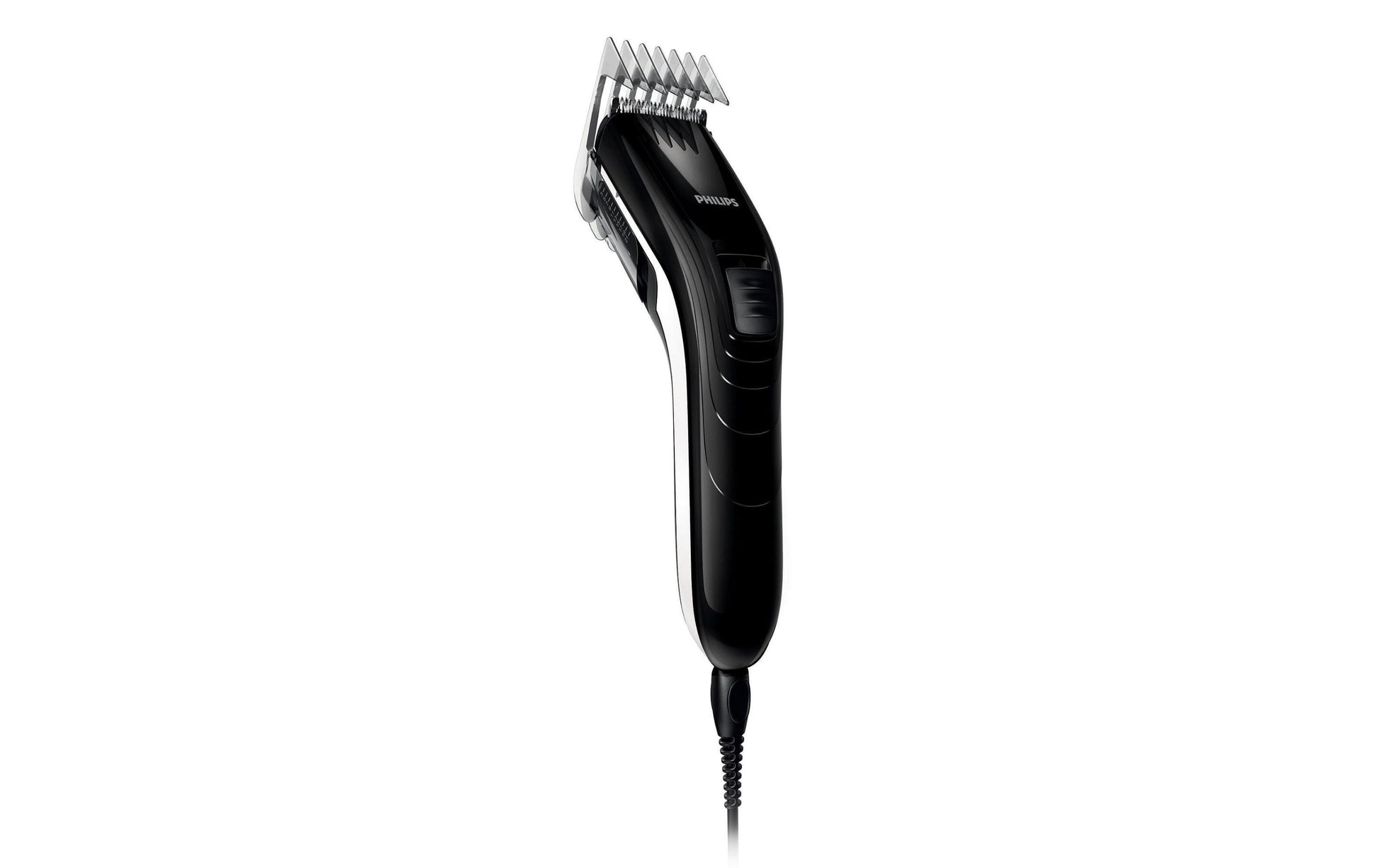 Philips Haarschneider SuperEasy QC5115/15 – Netzbetrieb, 11 Schnittstufen, Kammaufsatz – Schwarz/Weiss