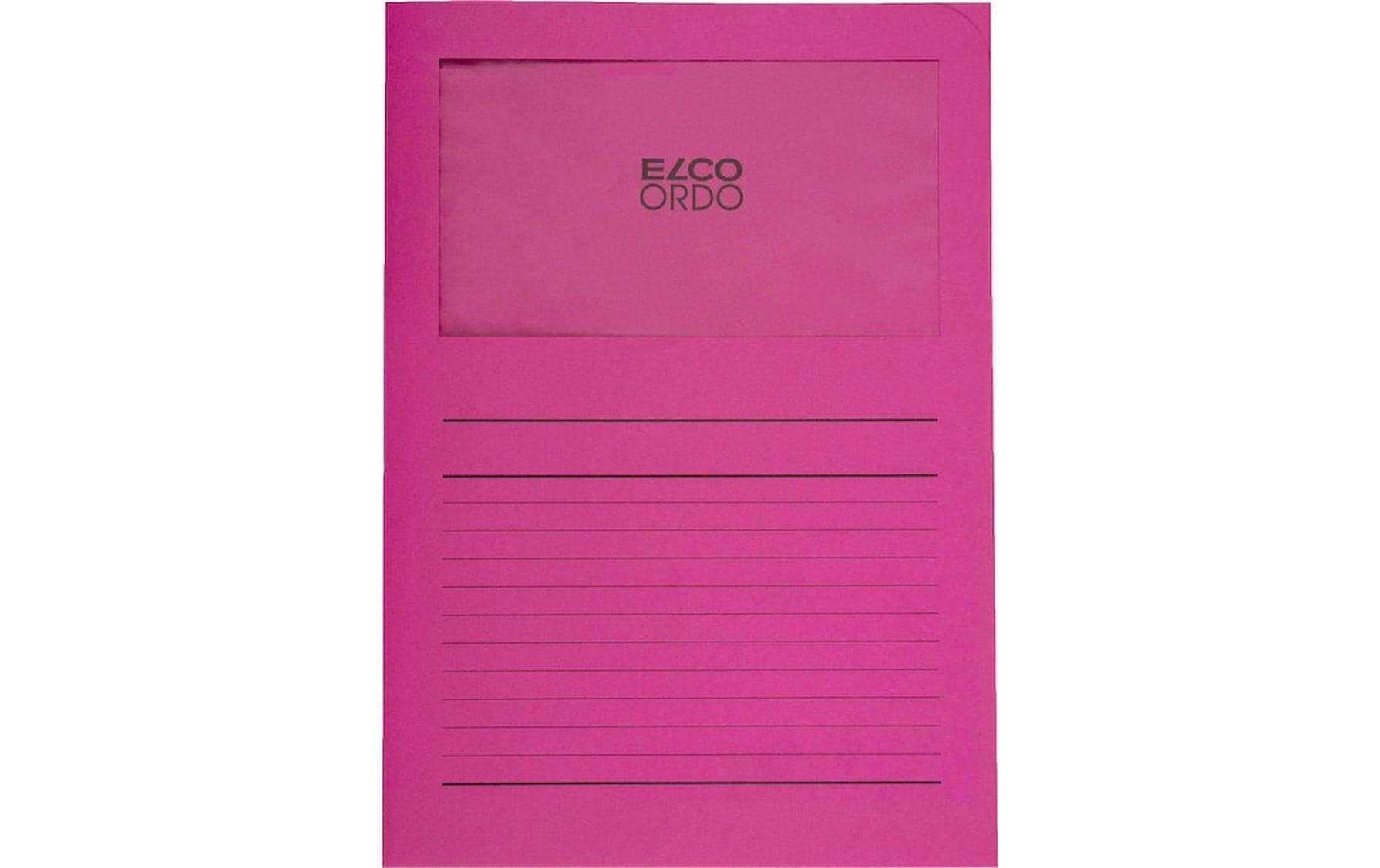 Elco Ordo Classico Sichtmappe A4 – 100 Hüllen, Fuchsia, Papier
