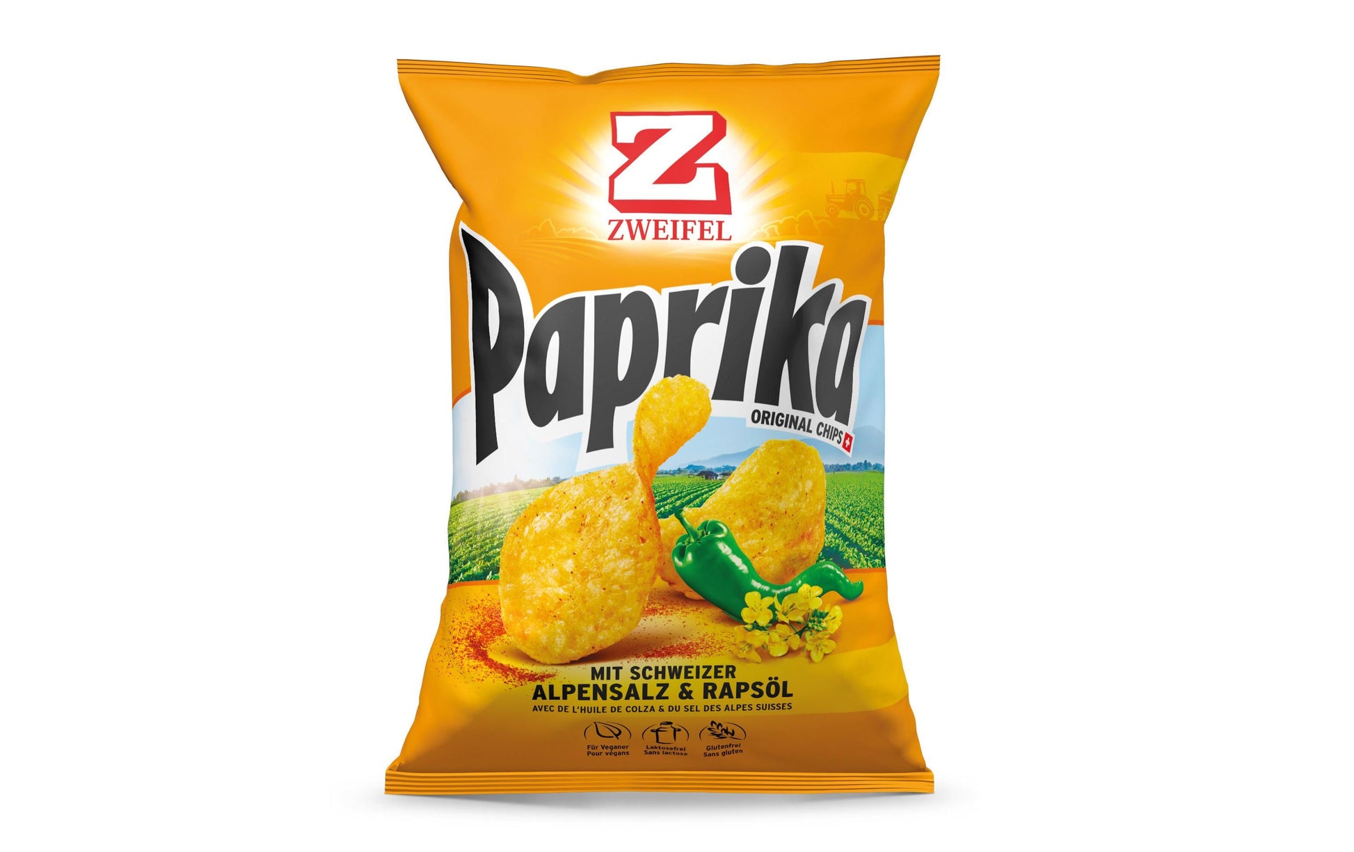 Zweifel Chips – Paprika, vegan, glutenfrei – 280 g