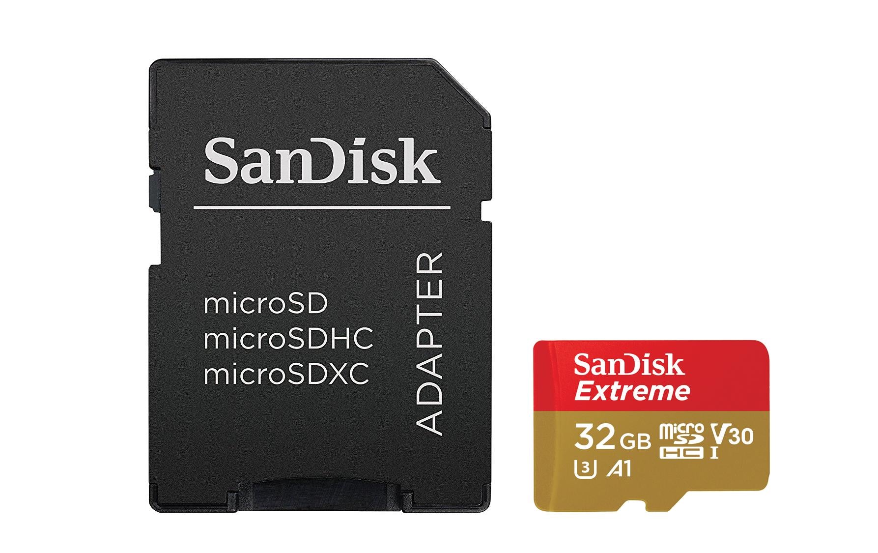 SanDisk Extreme microSDHC Speichergerät – 32 GB, inkl. Adapter