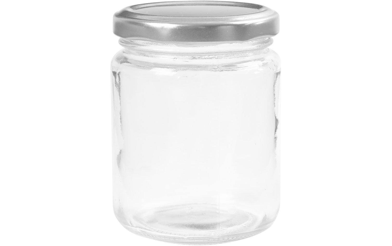 Creativ Company Glasbehälter – 12er Set, 240 ml, Ø 6,8 cm, H 9,1 cm, Glas, Transparent, mit Schraubdeckel