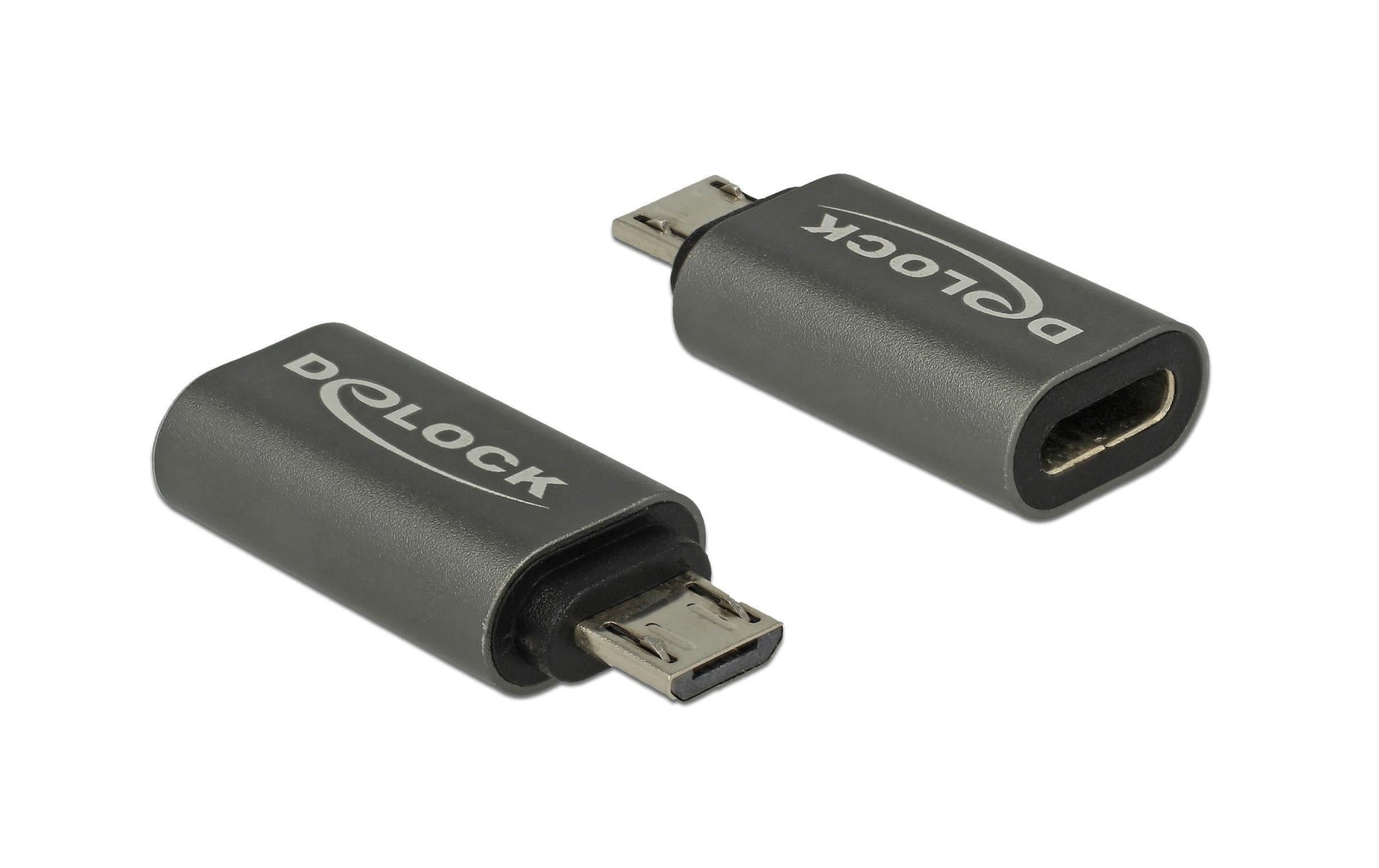 DeLOCK 65927 Adapter USB Micro-B zu USB-C – USB 2.0 (480 Mbit/s), Anthrazit