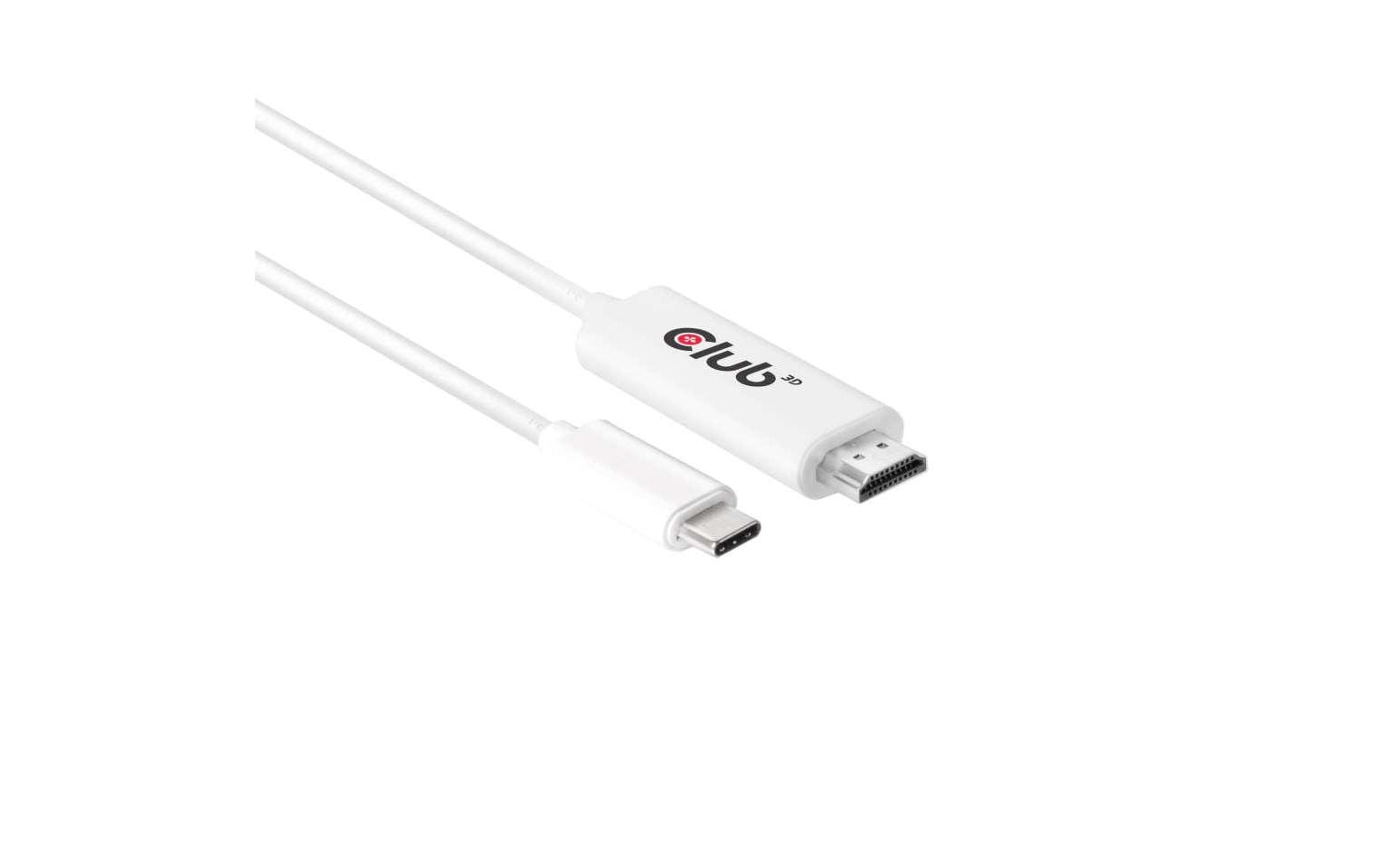 CLUB3D Club 3D USB-C auf HDMI Kabel HDMI 2.0 4K 60 Hz – 1,8 m – aktiv – Weiss