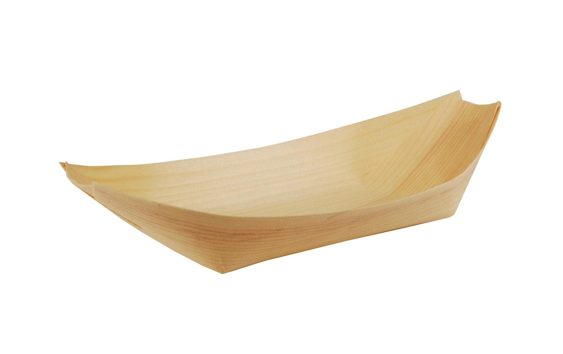Papstar Fingerfood-Schale, Holz (Kiefer), Oval – 250 × 100 × 50 mm – 50 Stk.