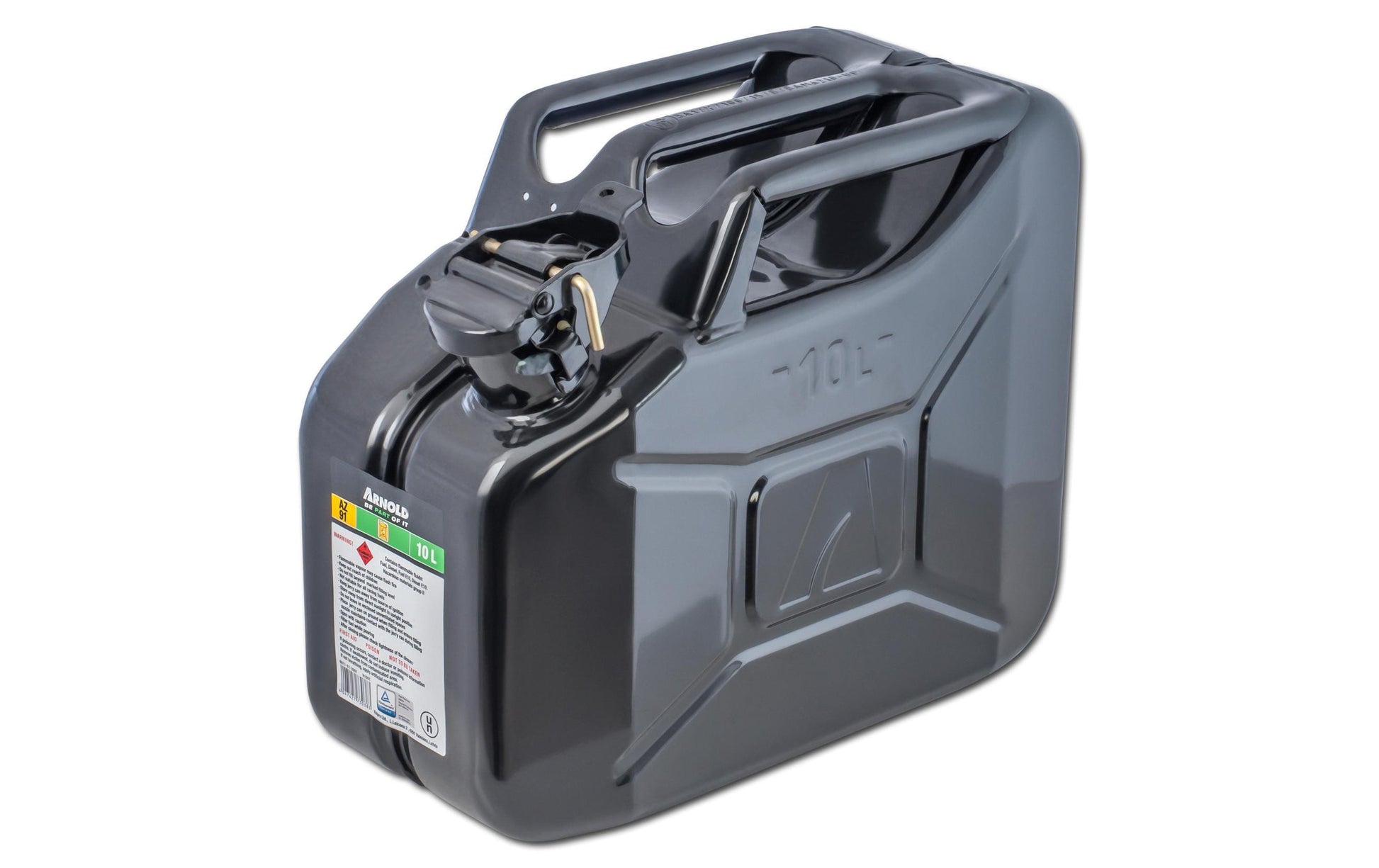 Arnold 6011-X1-2001 Kraftstoffkanister 10 l – schwarz, Metall, B 165 × H 275 × T 345 mm