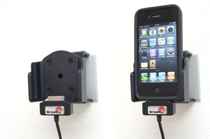 Brodit Lade-/Daten-Cradle – Auto, Zigarettenanzünder – für iPhone 4/4S – Schwarz