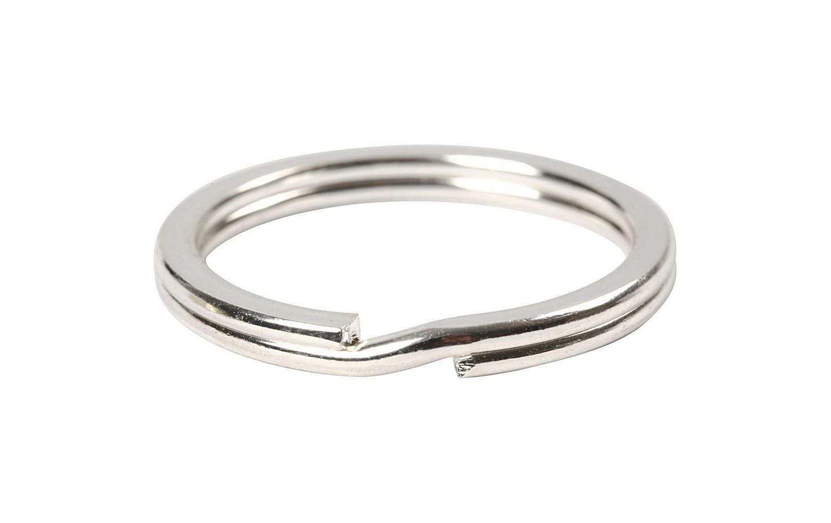 Creativ Company Schlüsselring – Spaltring, Eisen, Silber, Ø 28 mm, 4er-Pack