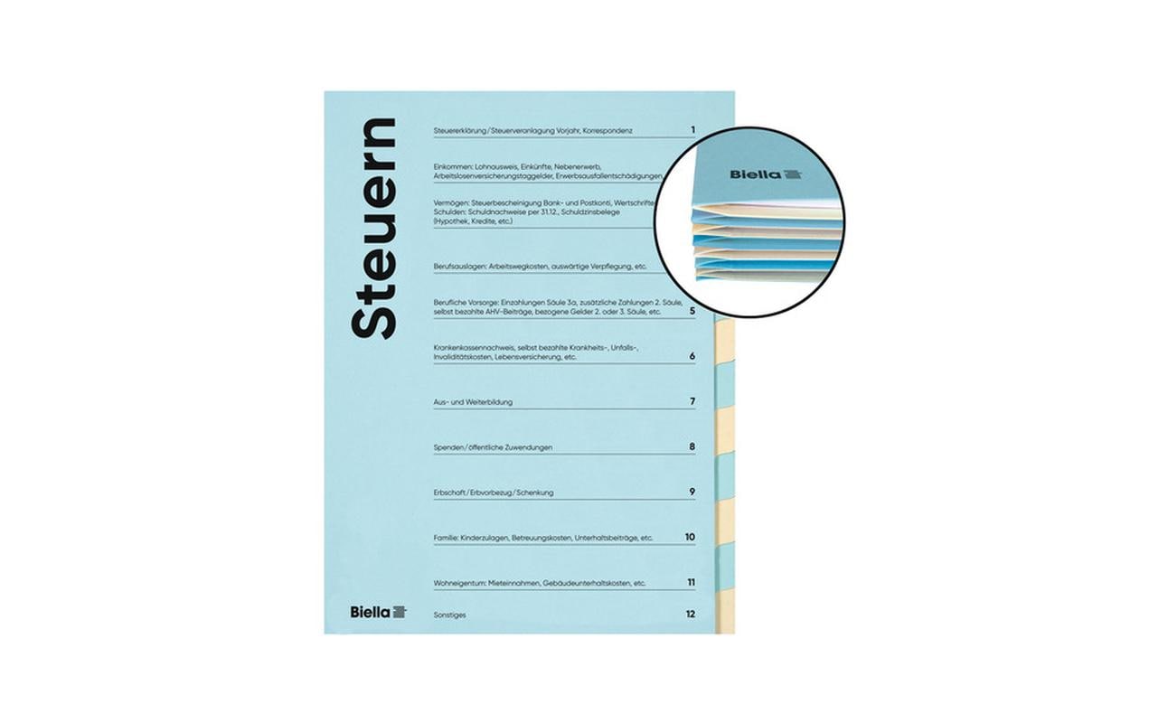 Biella Sammelmappe, für A4, Karton, mehrfarbig
