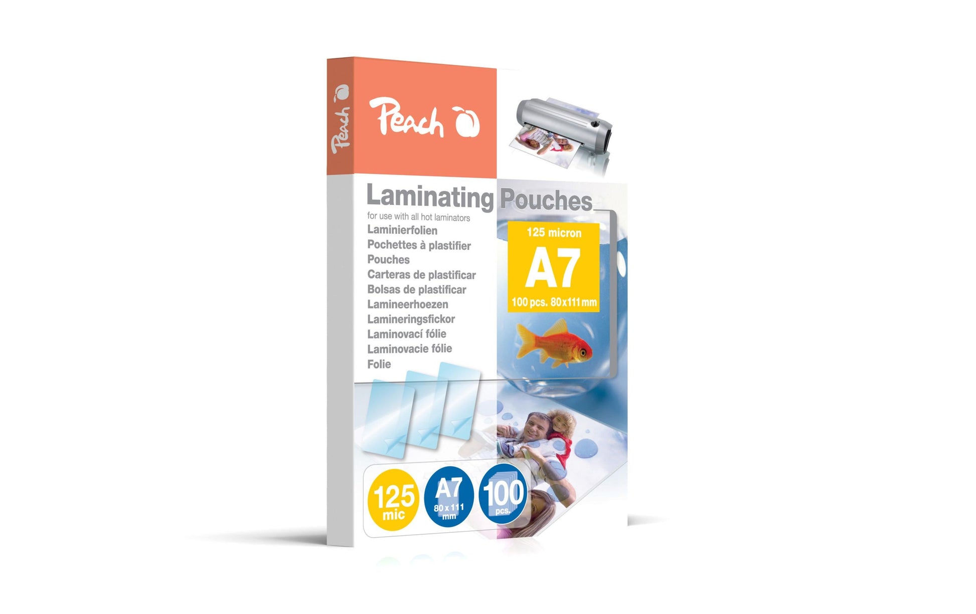 Peach Laminierfolien A7 – 125 µm, glänzend, 100 Stück