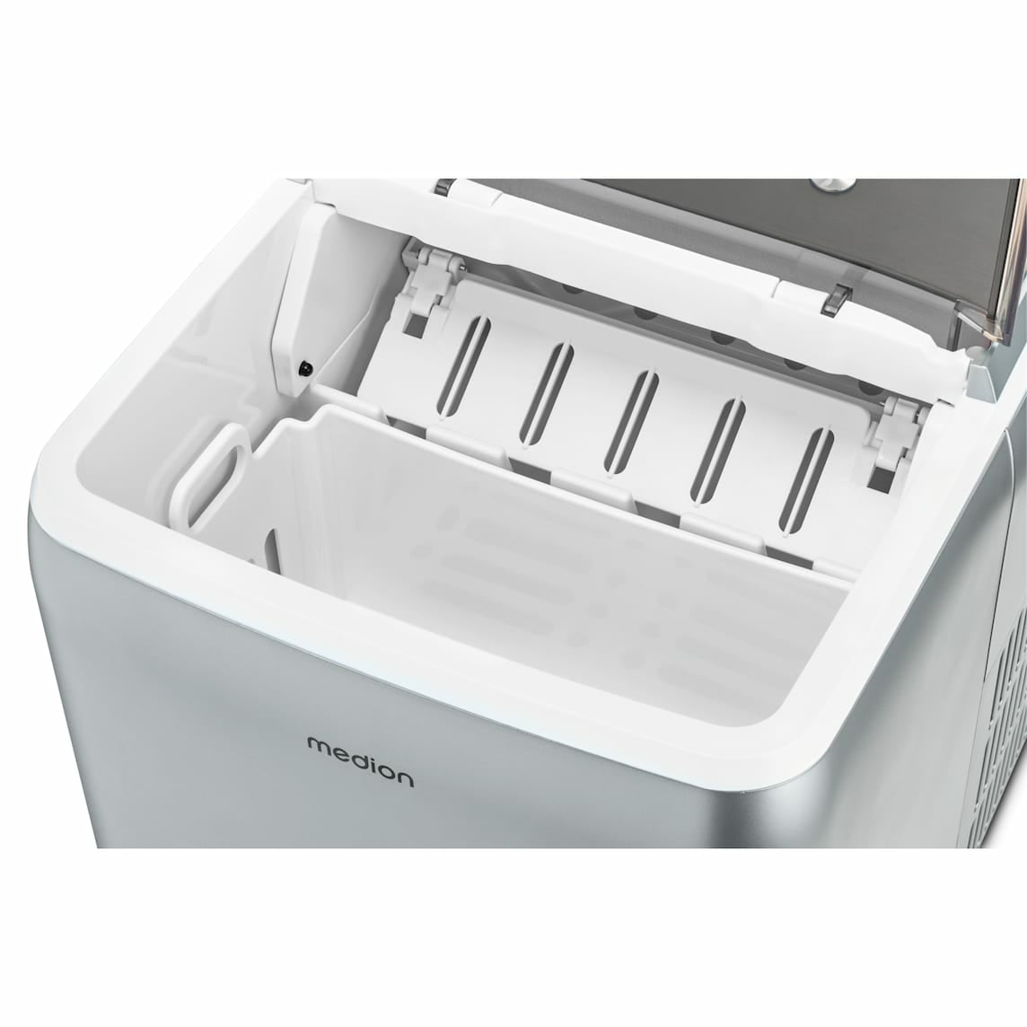 MEDION Eiswürfelmaschine MD 11950 – 15 kg/24 h, 2,6 l, grau/edelstahl