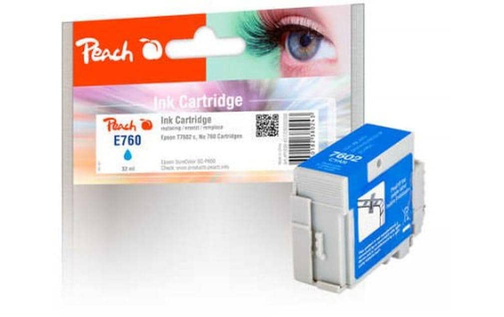 Peach T7602 Cyan Tintenpatrone (Kompatibel) – 32 ml – für Epson SureColor SCP 600