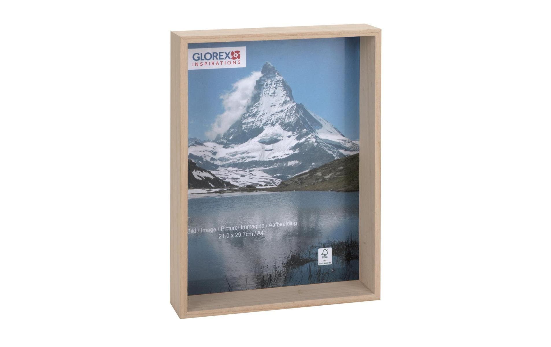 GLOREX Bilderrahmen – für 21 × 29,7 cm – Holz, natur