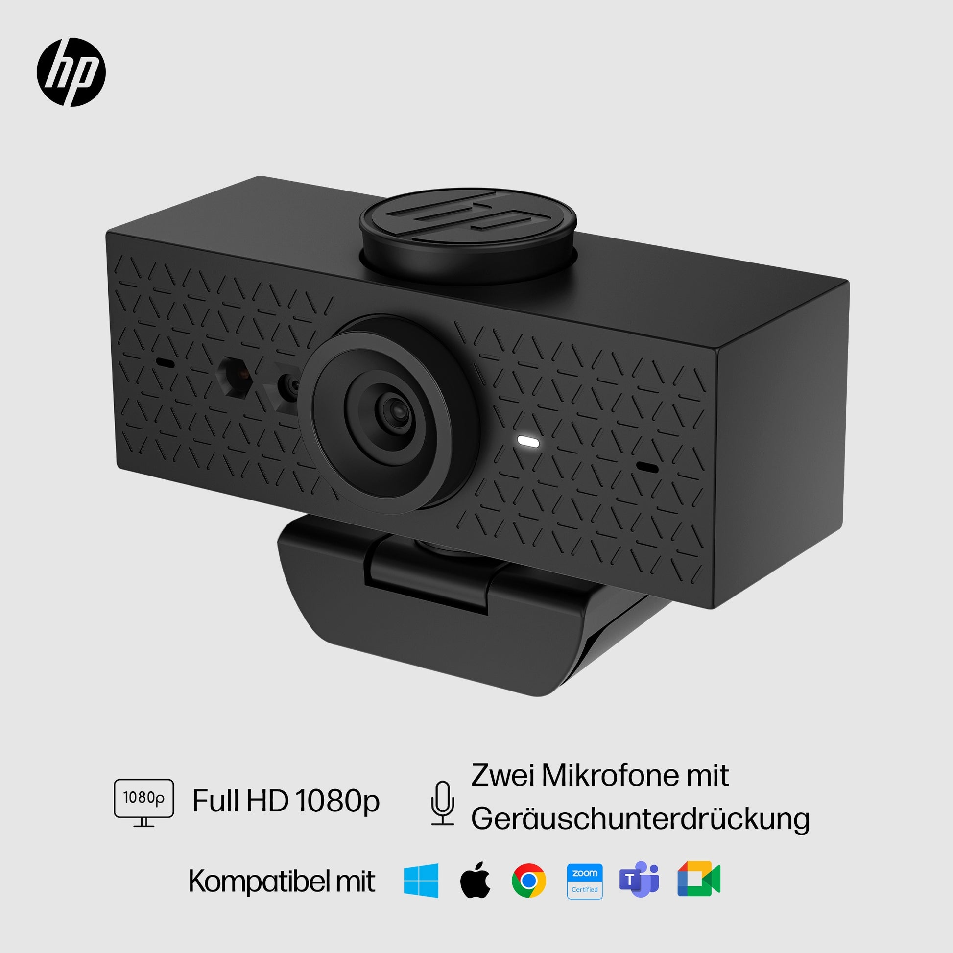 HP 620 FHD Webcam – Full HD, 60 fps, USB, 92°, Schwarz