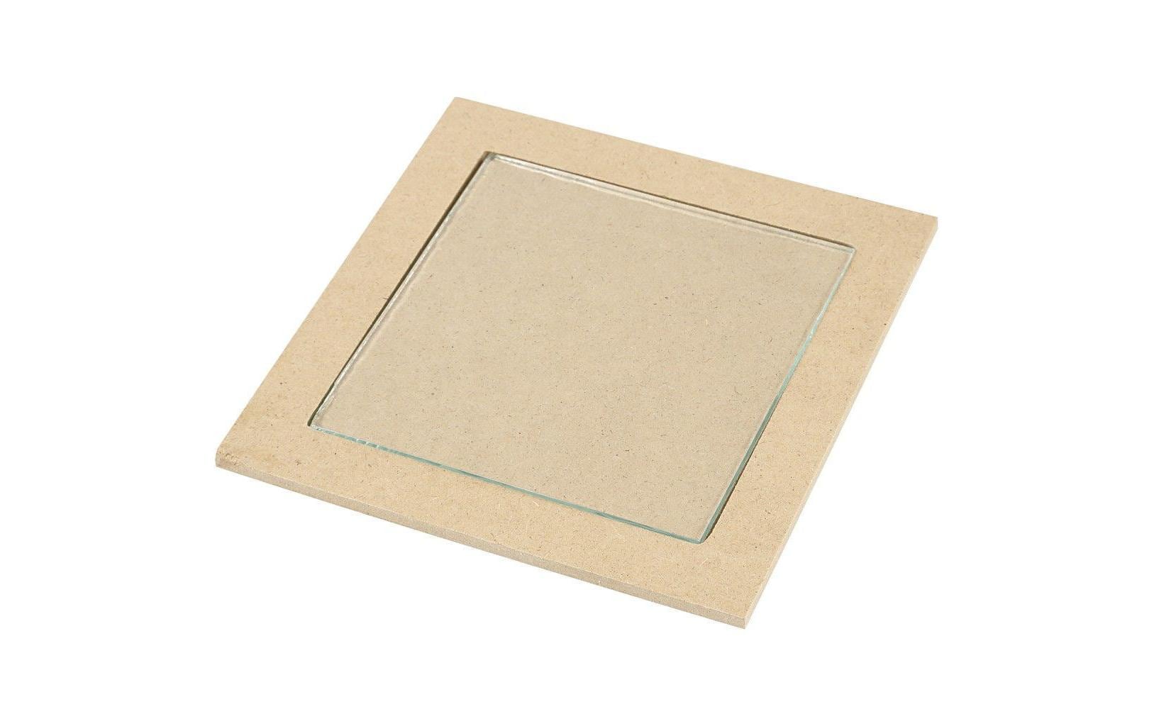 Creativ Company Untersetzer 23607 – 6er Set, 15 × 15 × 0,5 cm, MDF/Glas, Transparent