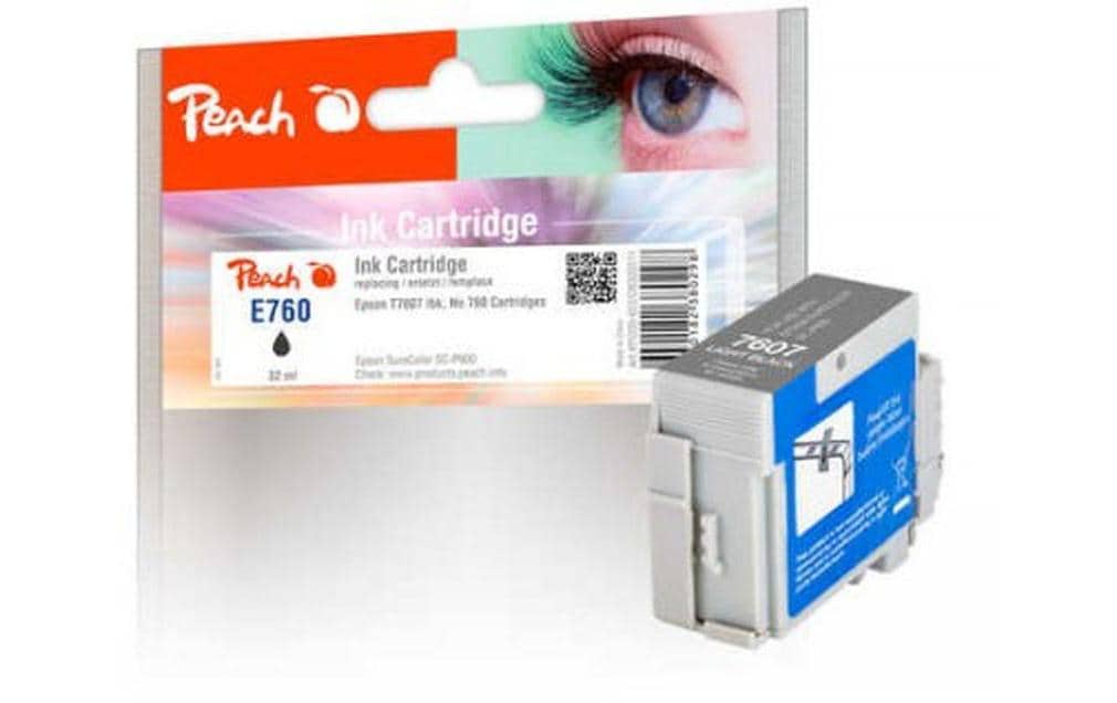 Peach T7607 Foto-Schwarz Tintenpatrone (Kompatibel) – 32 ml – für Epson SureColor SCP 600