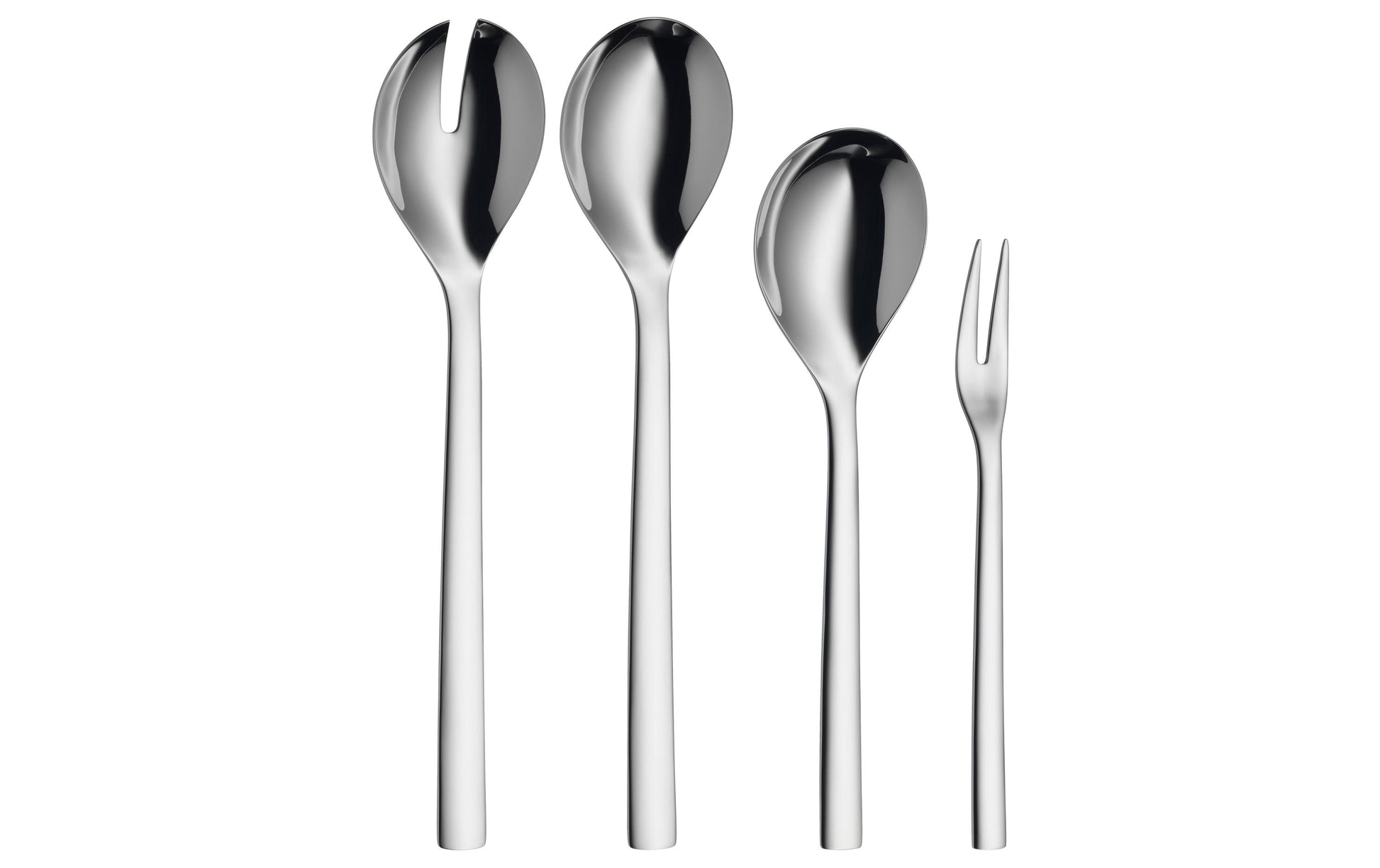 WMF Nuova Salatbesteck – 4-teilig, 20 cm, Cromargan, spülmaschinenfest