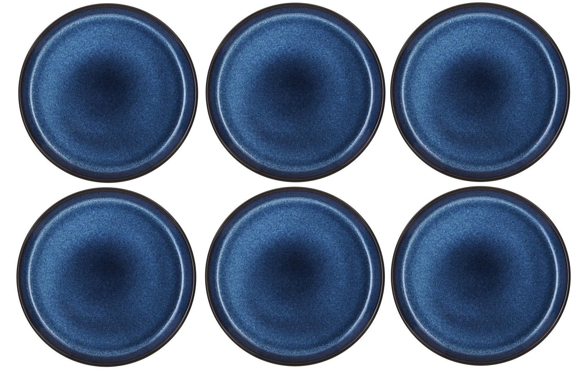 BITZ Dessertteller – 6er Set, Ø 21,0 cm, H 2,0 cm, Steinzeug, spülmaschinenfest, mikrowellengeeignet