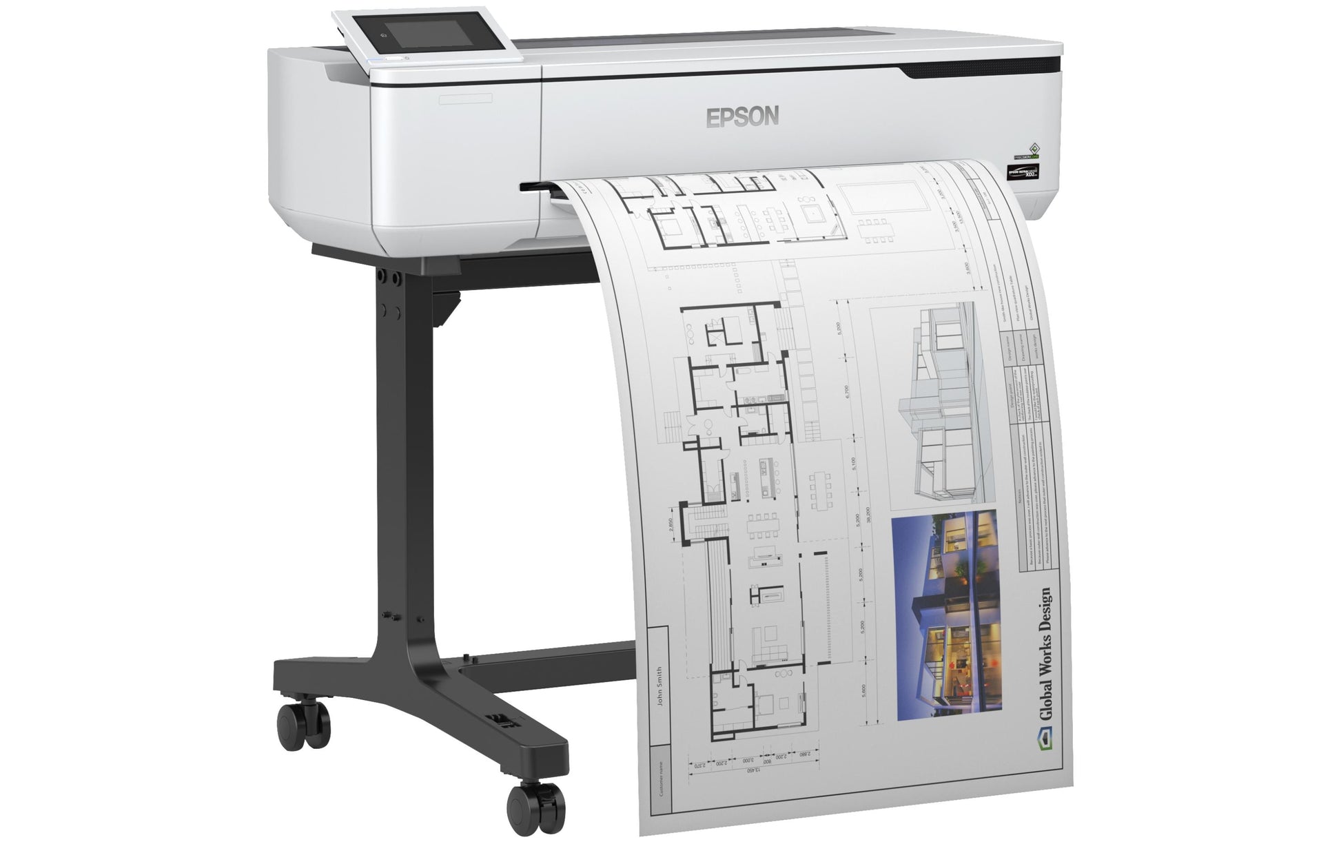 Epson SureColor SC-T3100 – Grossformatdrucker 24", Farbe, LAN/WLAN/USB, mit Stand, 2400 × 1200 dpi