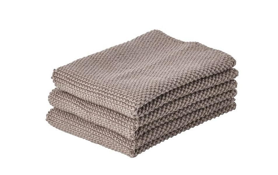 Zone Denmark Abwaschlappen – taupe – 27 × 27 cm – Baumwolle – 3er-Set
