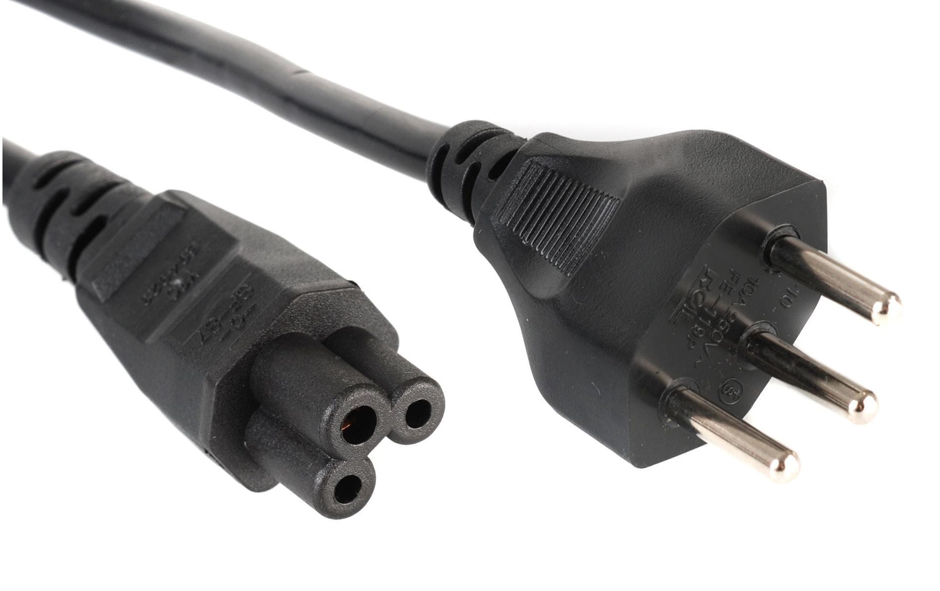 Diggelmann Netzkabel, T12 auf IEC C5, 3-polig, 250 V, 3 m, Schwarz, SPNBI-3