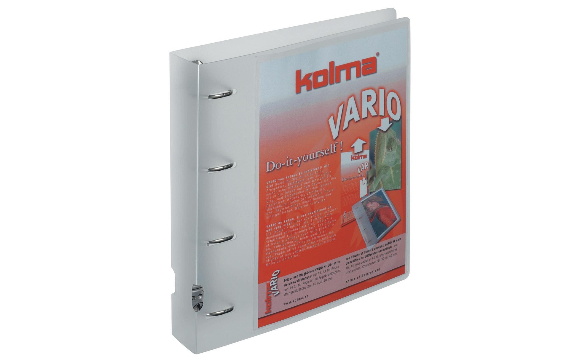 Kolma Sichtbuch Vario XL – A4, mit Fronttasche, Bügelmechanik, transparent, Kunststoff